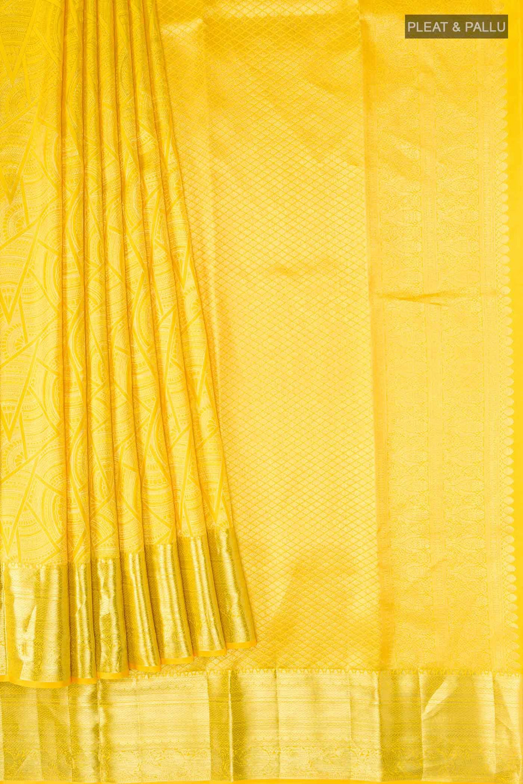 Yellow Kanchipuram Silk Saree