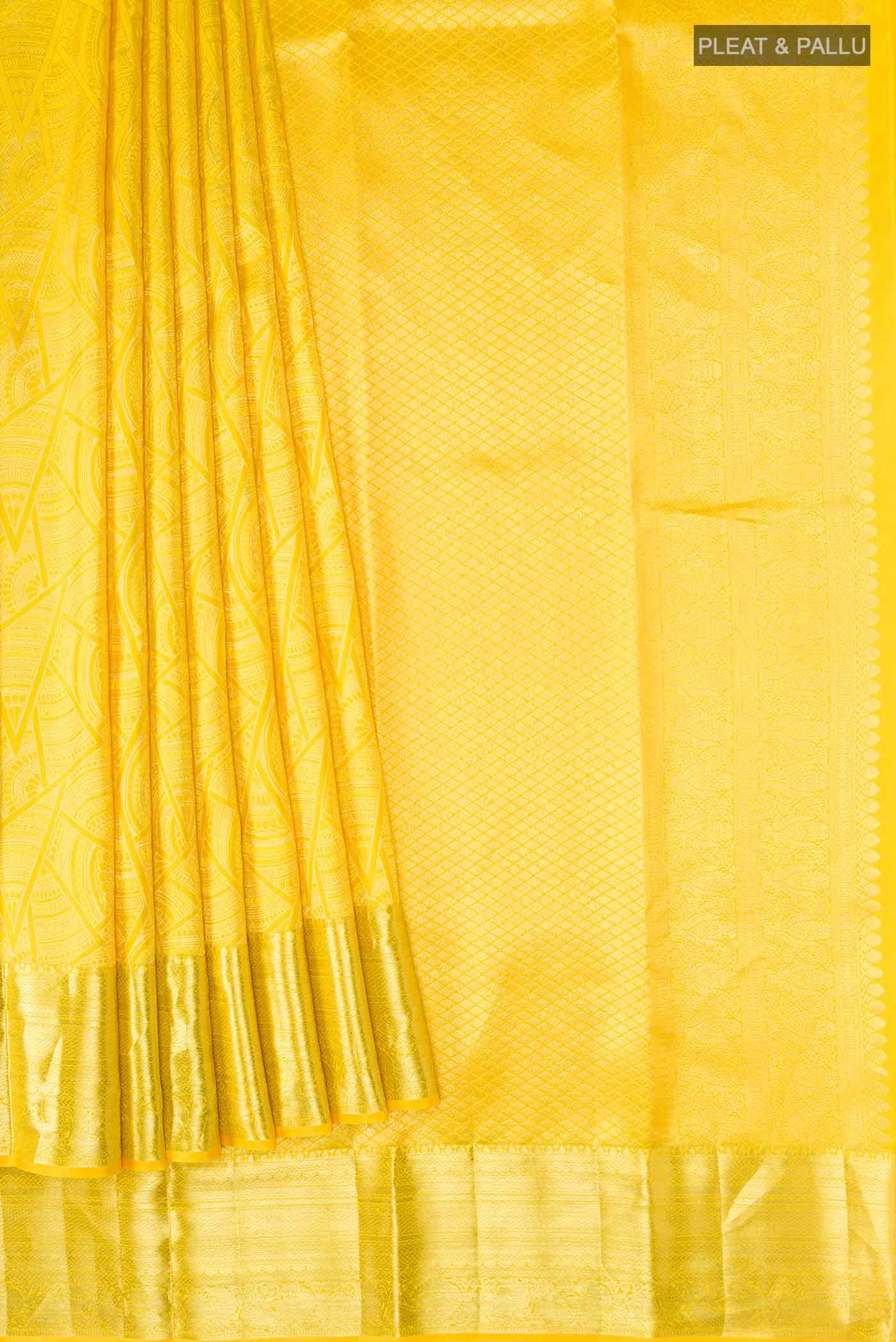 Yellow Kanchipuram Silk Saree