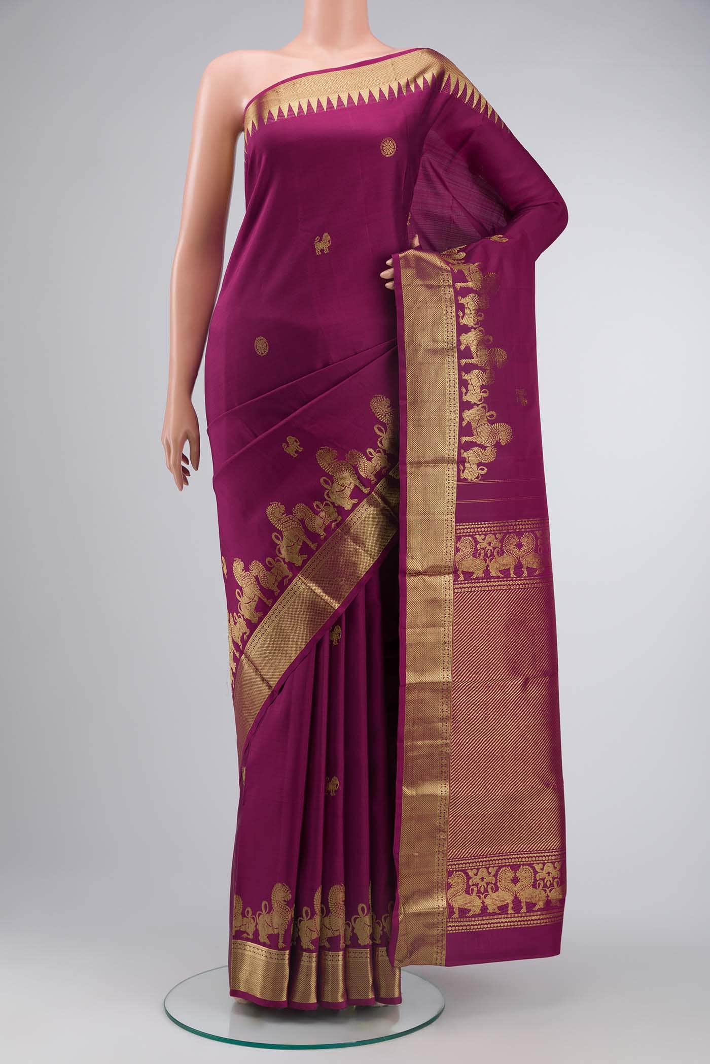 Maroon Kanchipuram Silk Saree
