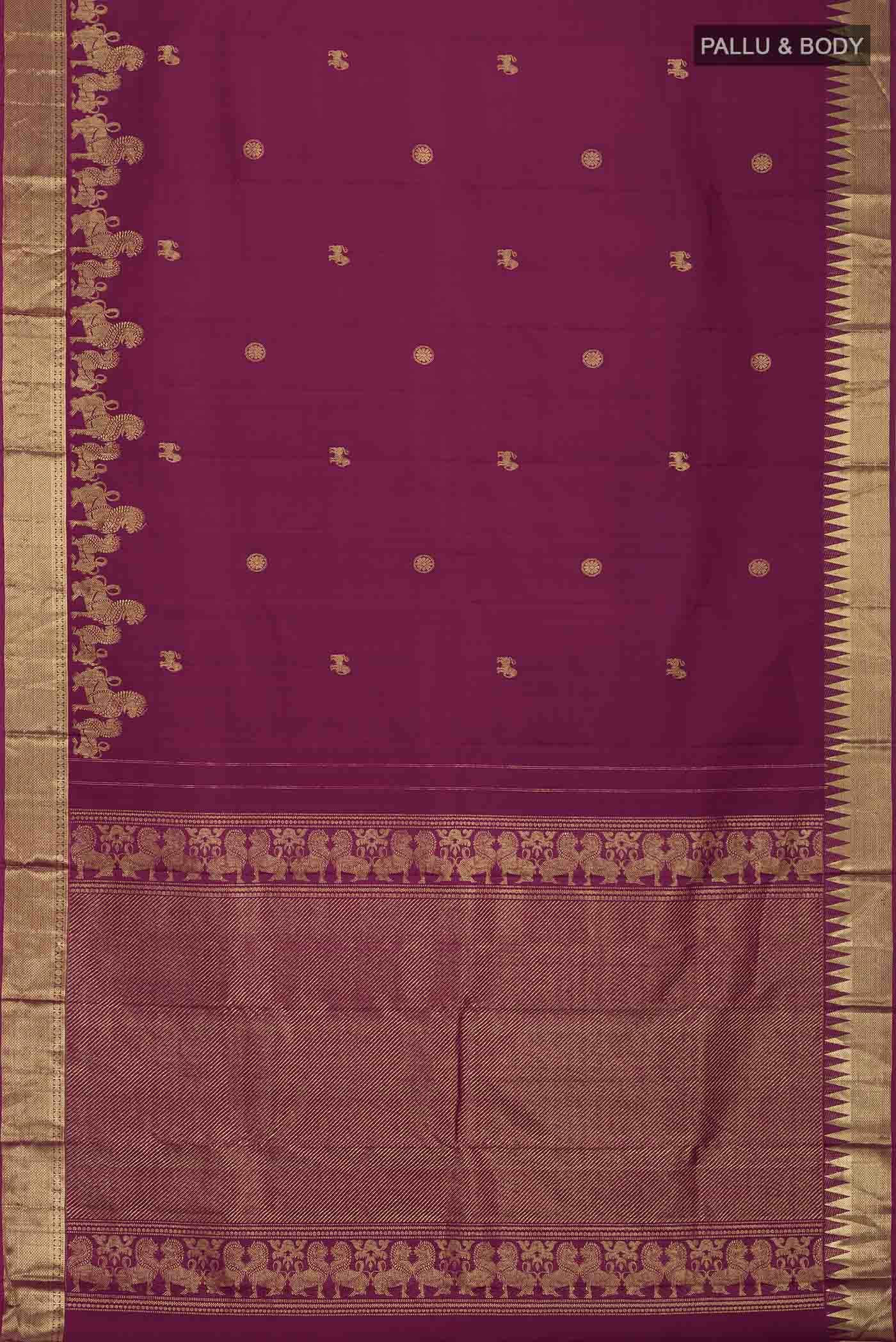 Maroon Kanchipuram Silk Saree