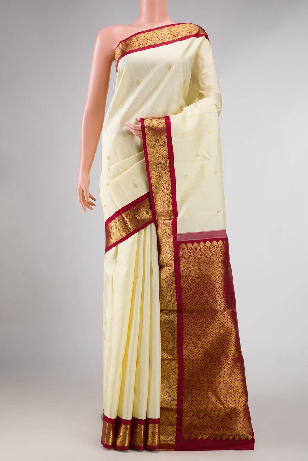 Sandal Dual Tone Kanchipuram Silk Saree