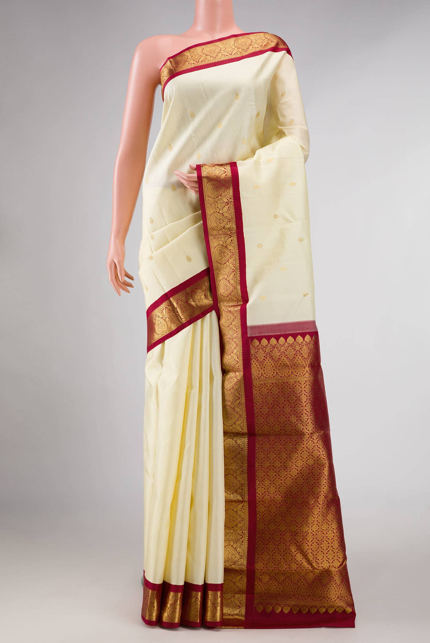 Sandal Dual Tone Kanchipuram Silk Saree