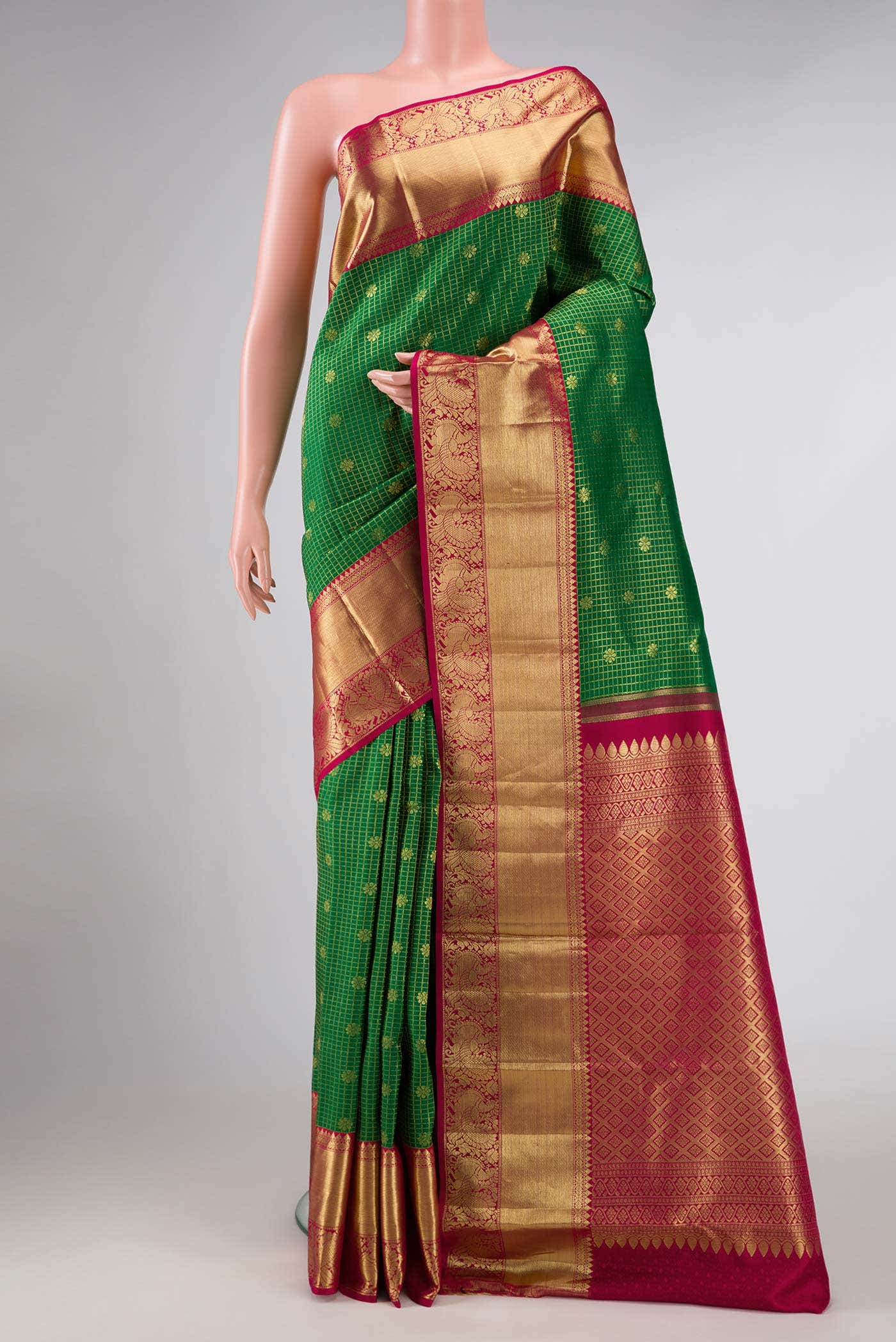 Green Dual Tone Kanchipuram Silk Saree