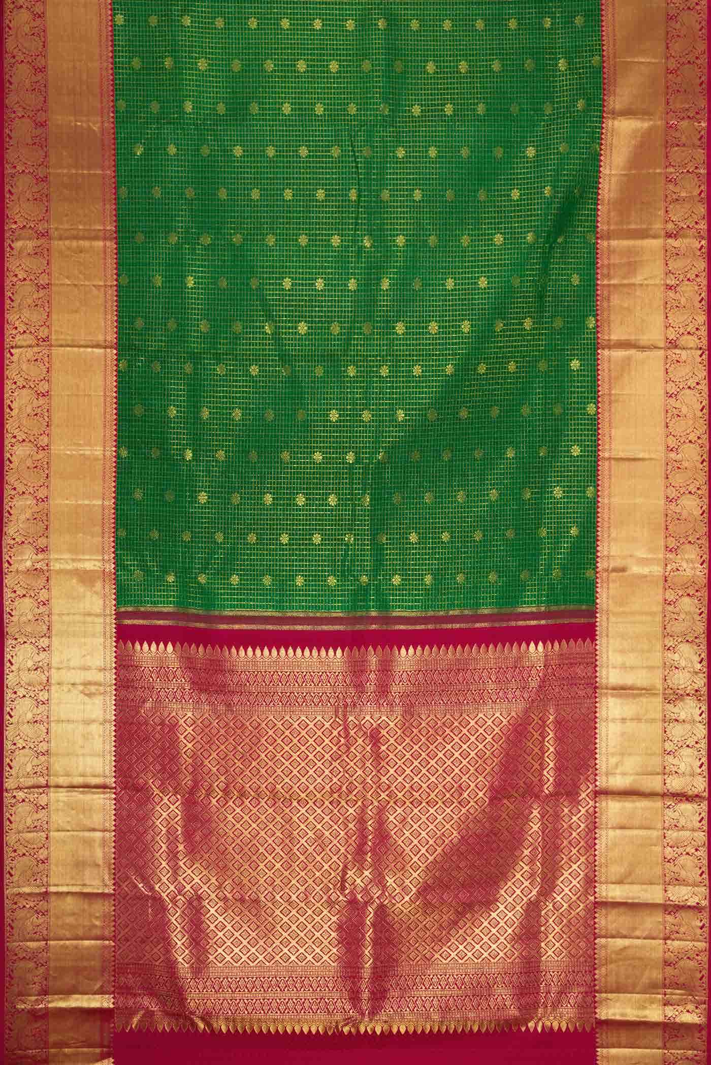 Green Dual Tone Kanchipuram Silk Saree