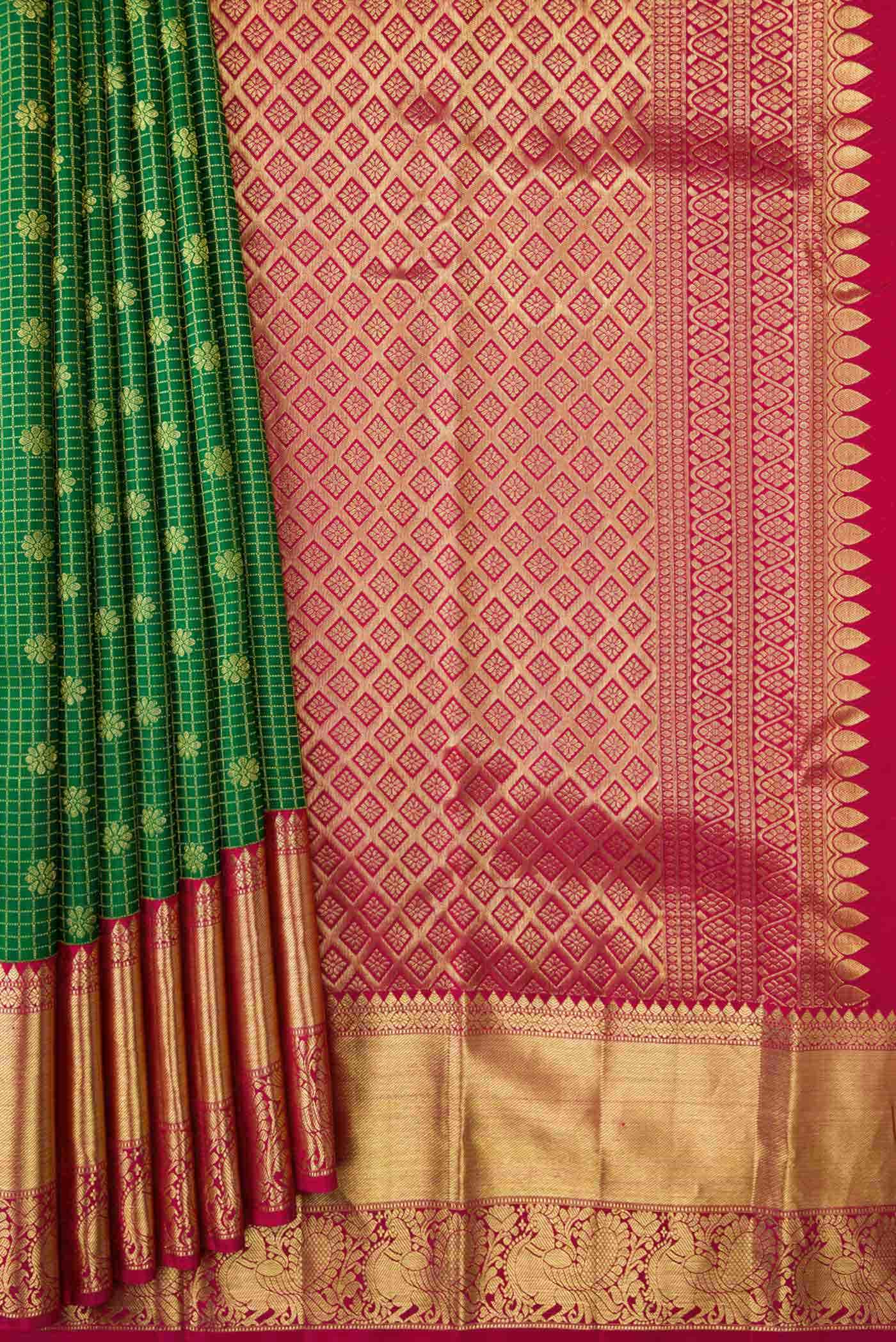 Green Dual Tone Kanchipuram Silk Saree