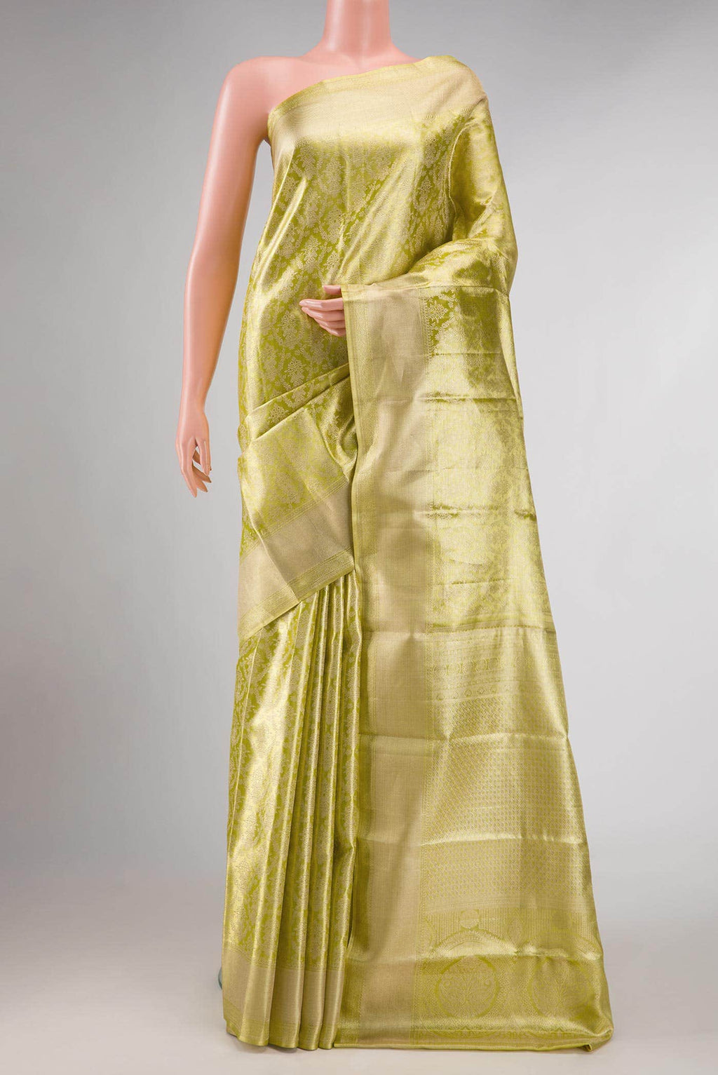 Gold Dual Tone Kanchipuram Tissue Silk Saree
