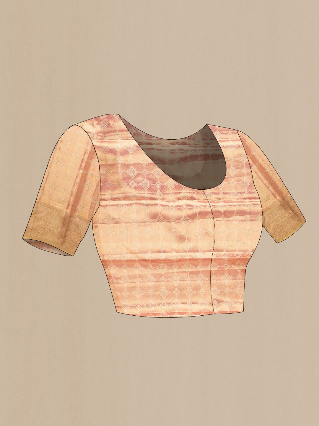 Pink Dual Tone Kanchipuram Tissue Silk Saree