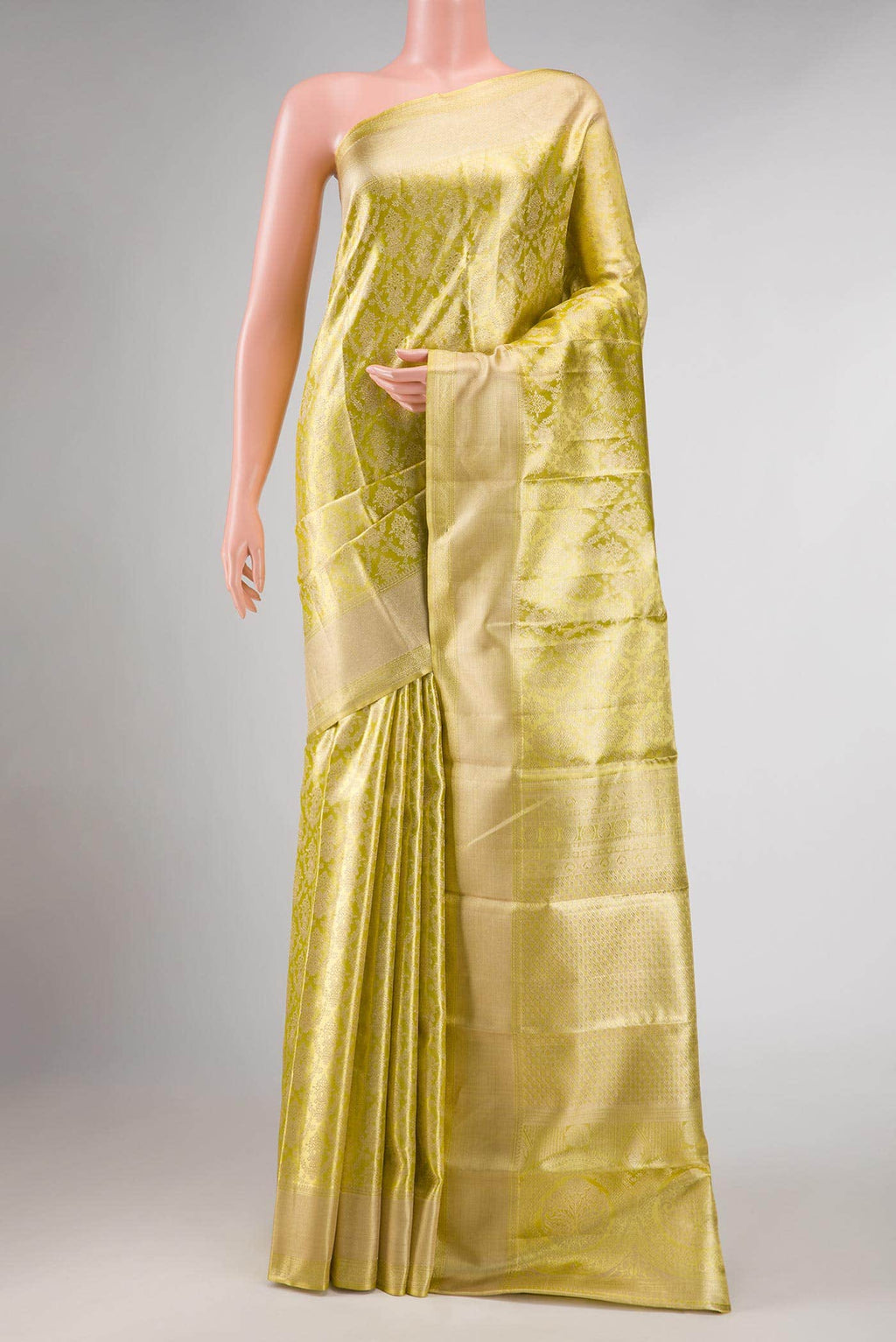 Gold Dual Tone Kanchipuram Tissue Silk Saree
