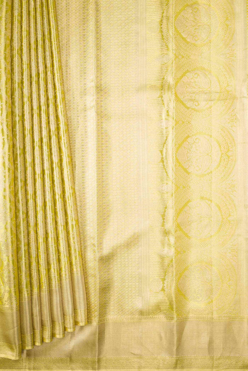 Gold Dual Tone Kanchipuram Tissue Silk Saree