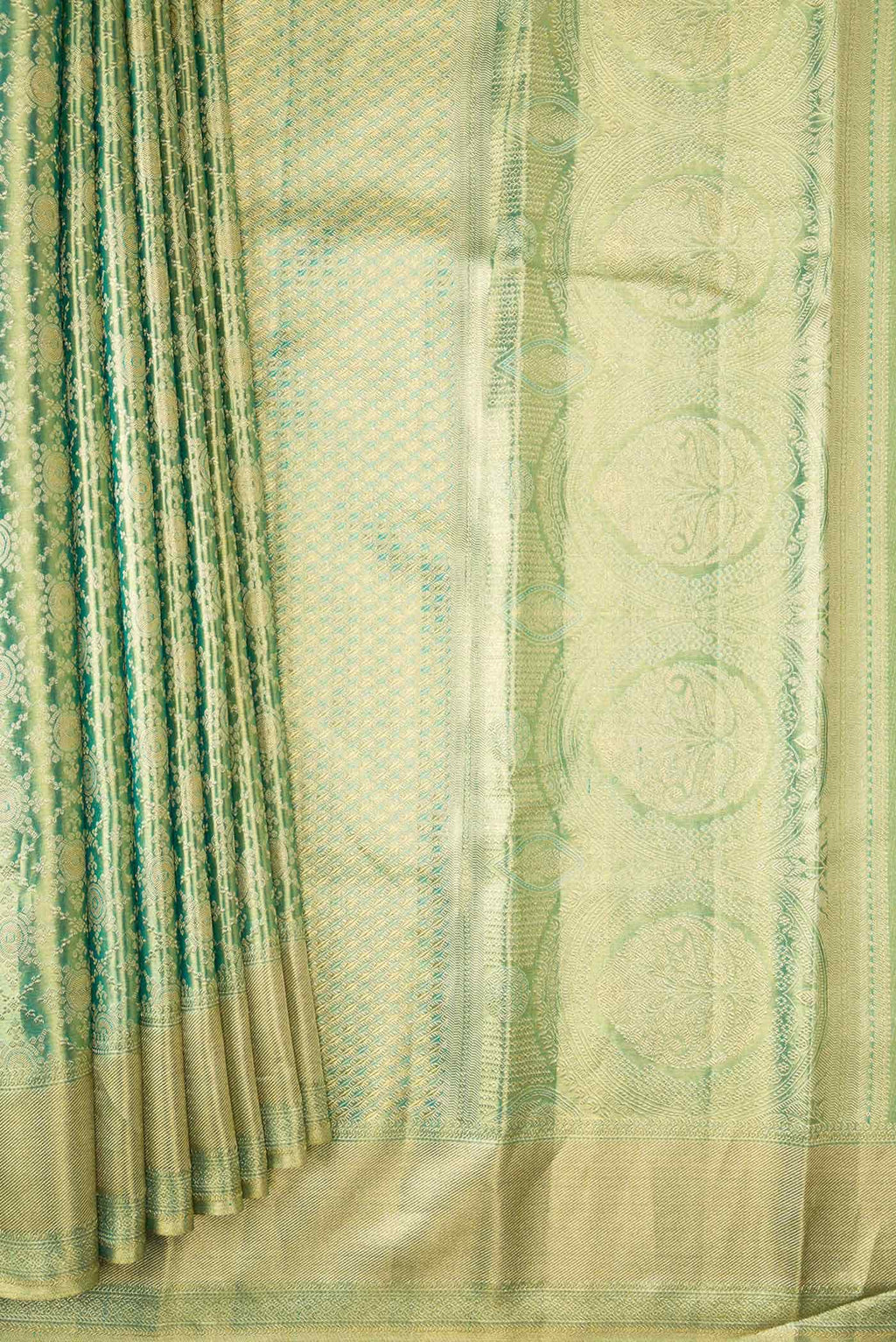 Green Dual Tone Kanchipuram Tissue Silk Saree