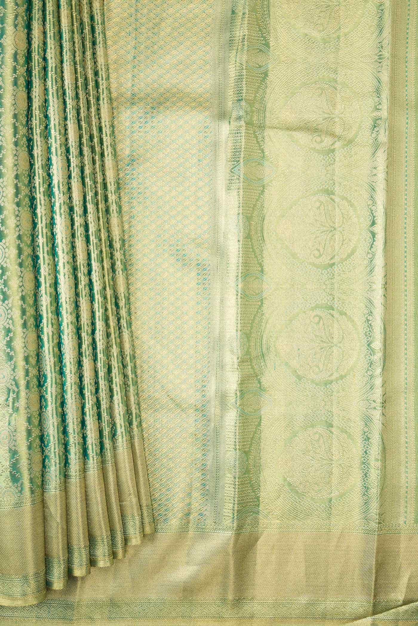Green Dual Tone Kanchipuram Tissue Silk Saree
