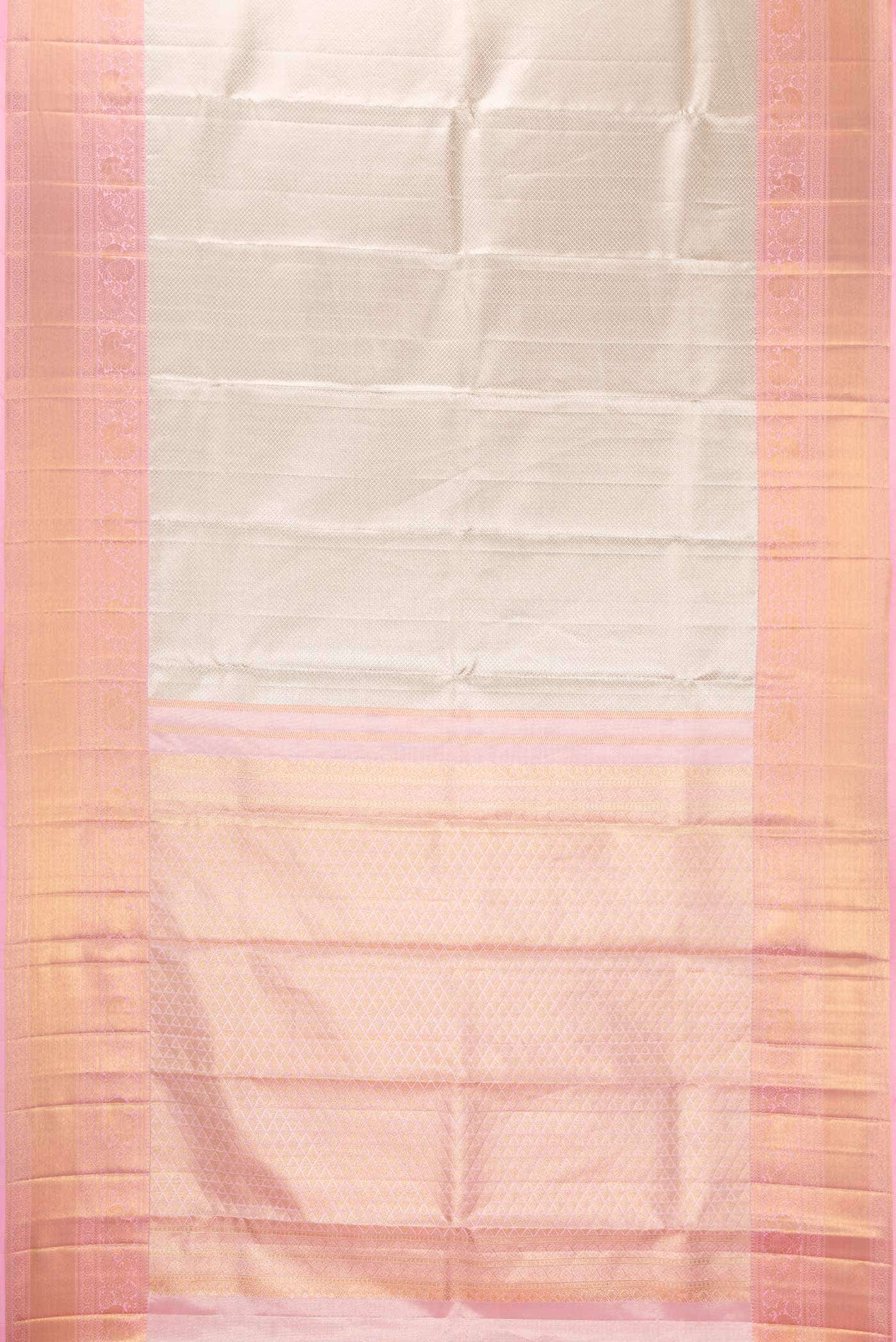 Silver Dual Tone Kanchipuram Tissue Silk Saree