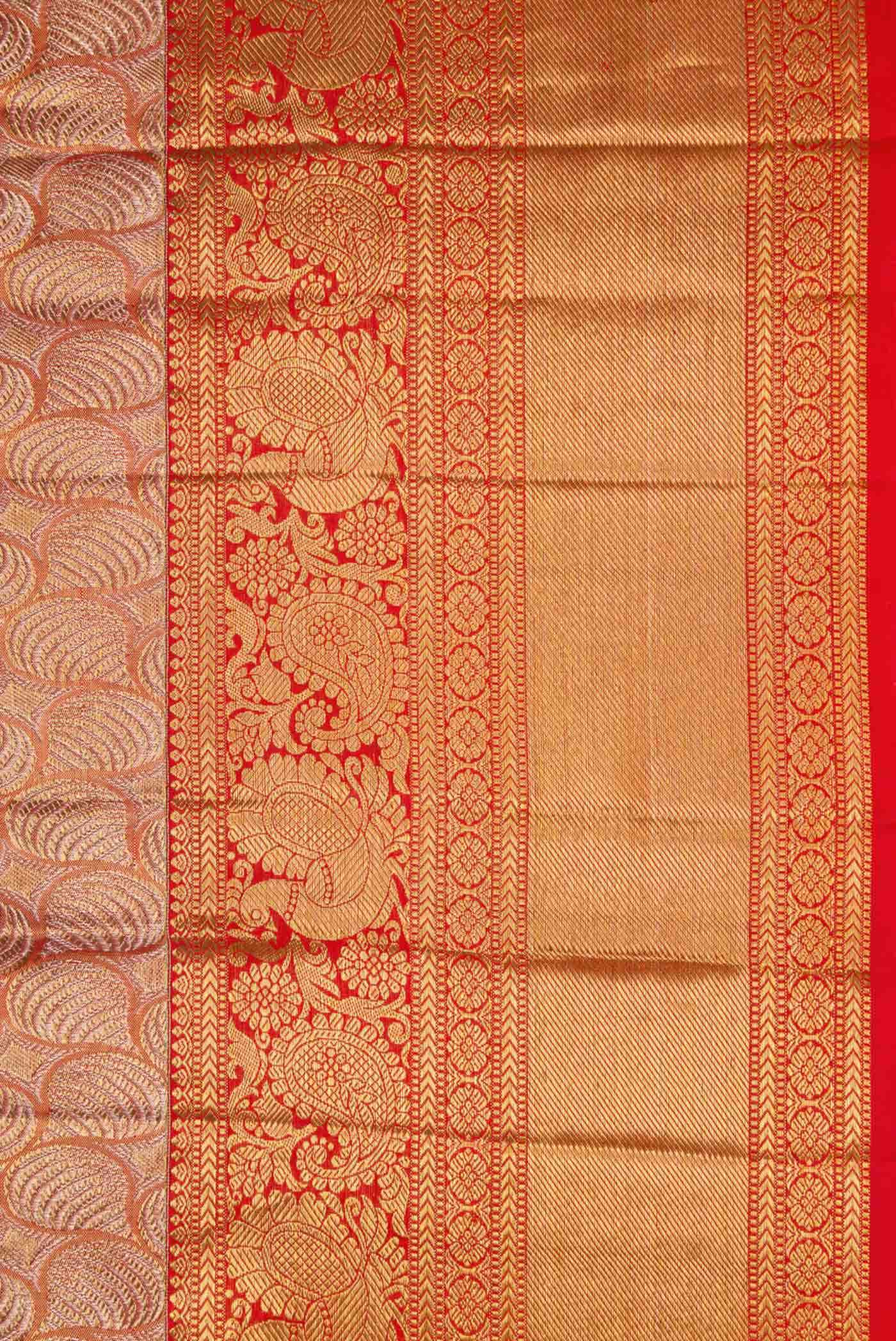 Red Dual Tone Kanchipuram Tissue Silk Saree