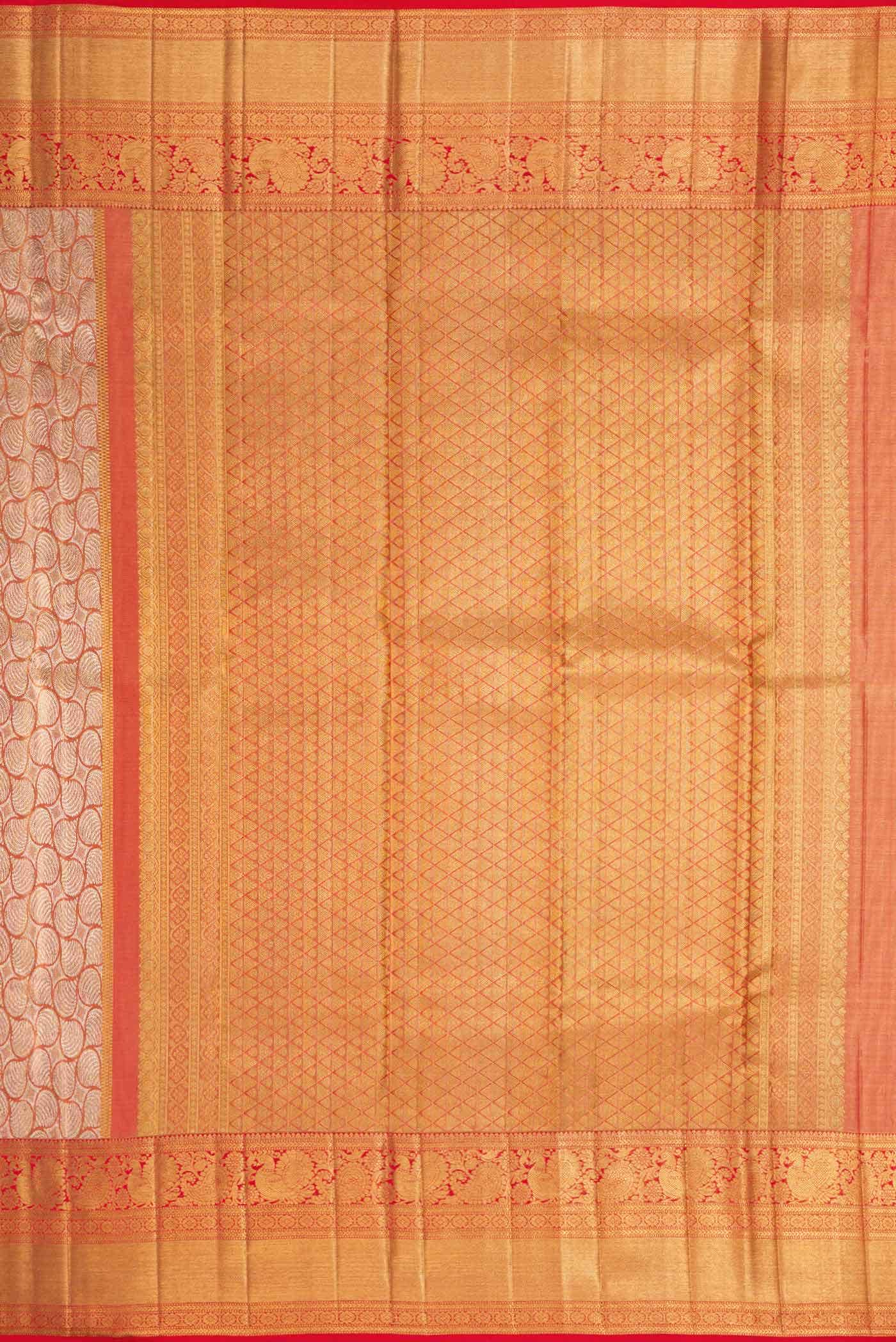 Red Dual Tone Kanchipuram Tissue Silk Saree