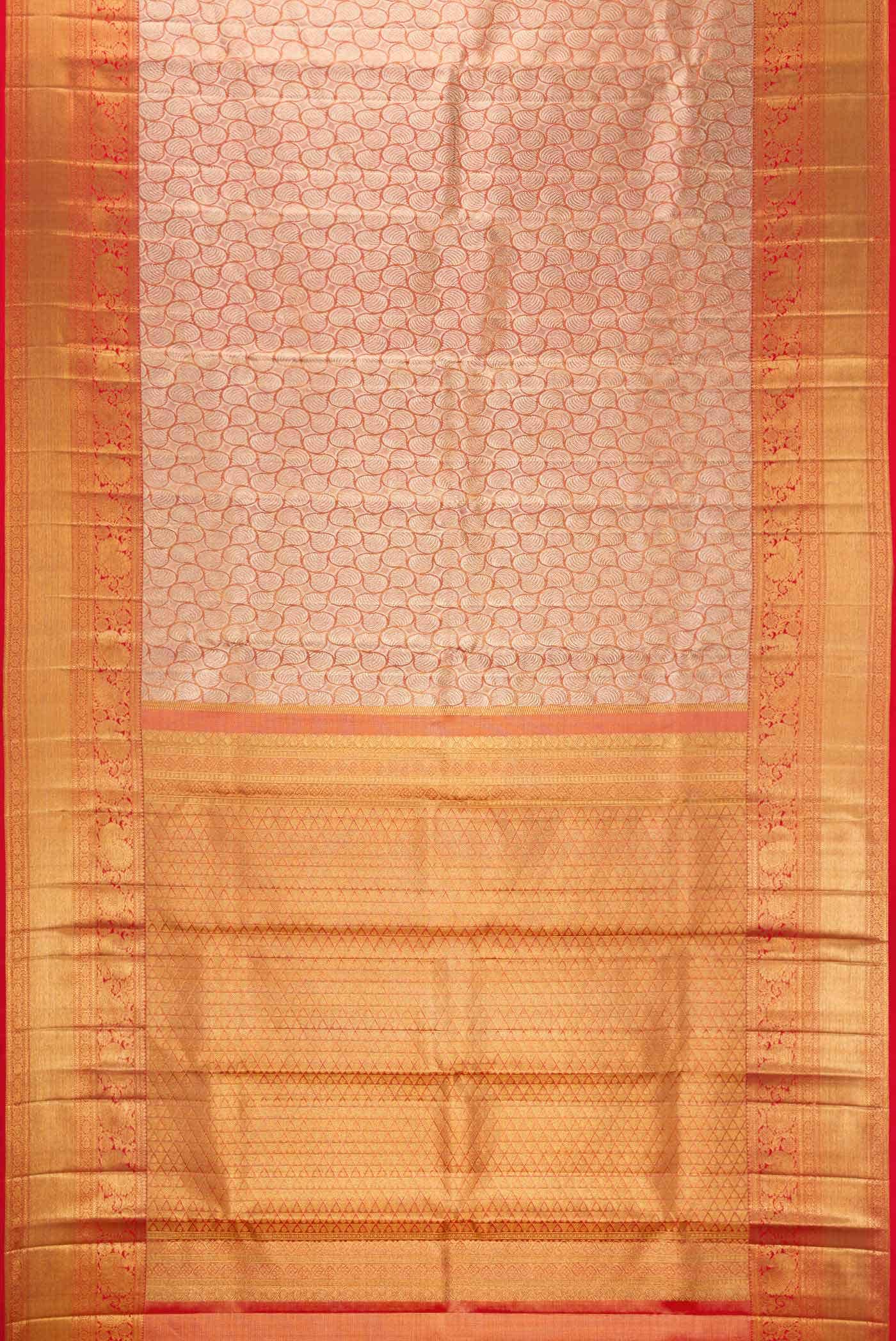 Red Dual Tone Kanchipuram Tissue Silk Saree