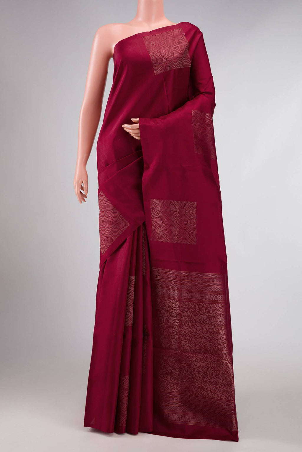 Maroon Dual Tone Soft Silk Saree