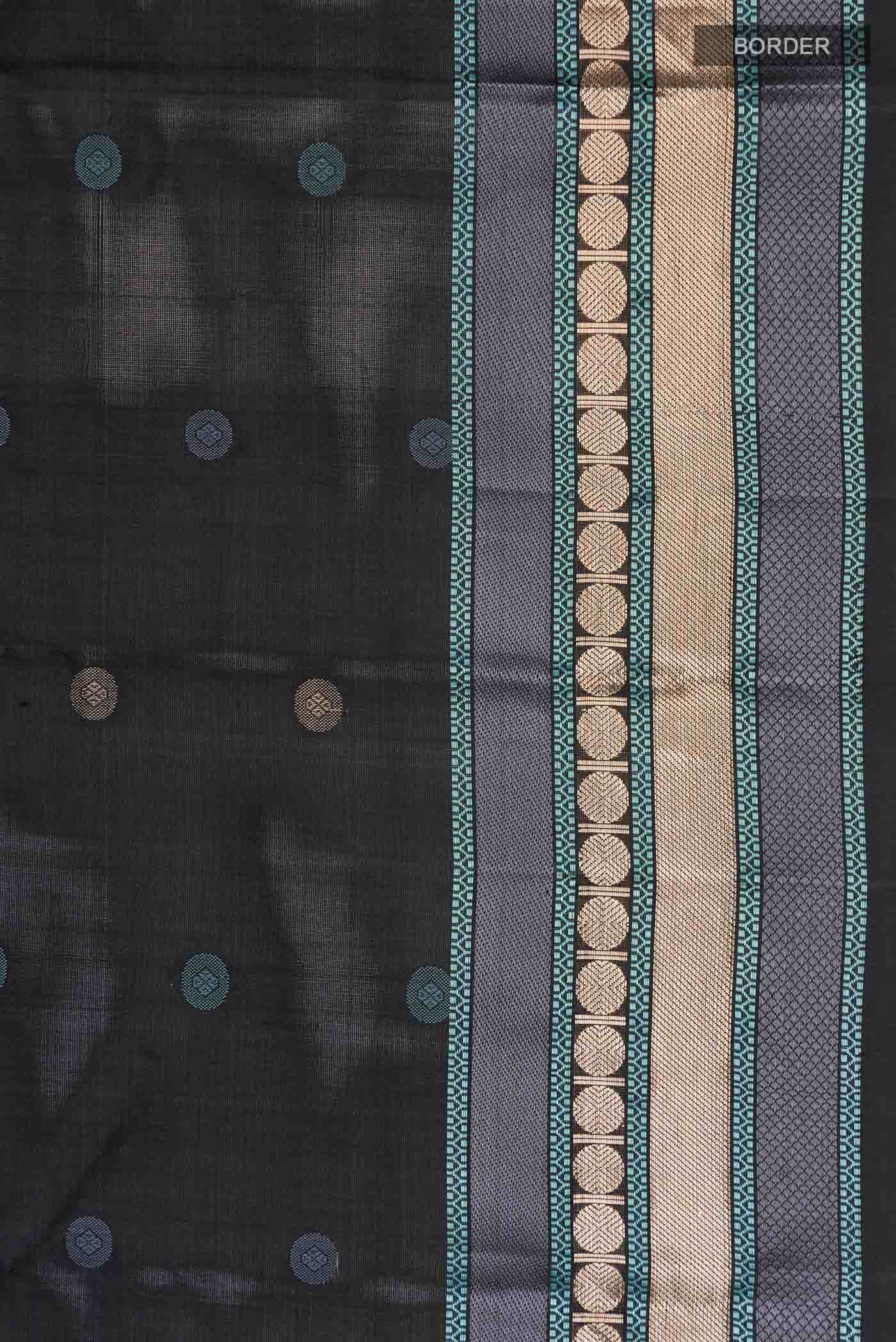 Black Kanchipuram Silk Saree