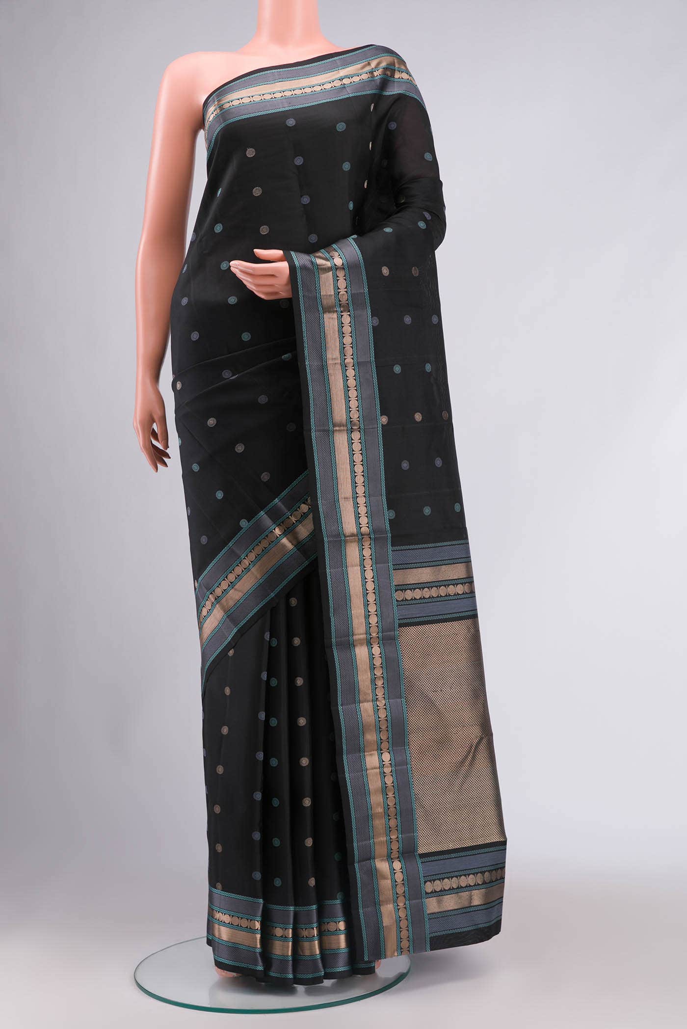Black Kanchipuram Silk Saree