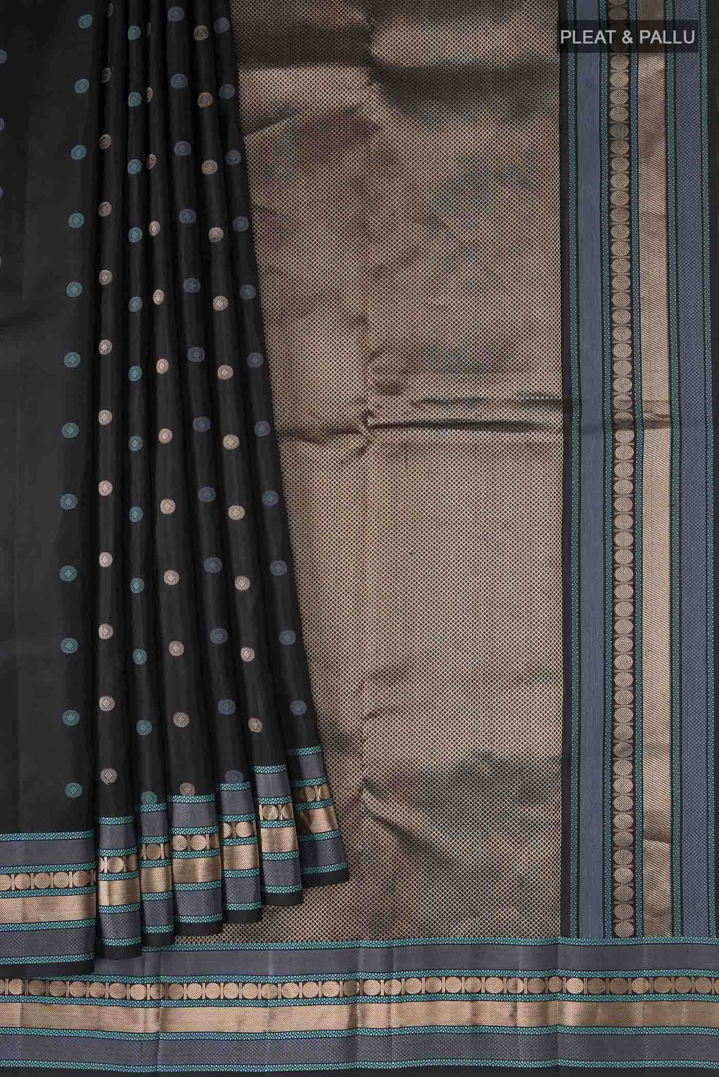 Black Kanchipuram Silk Saree