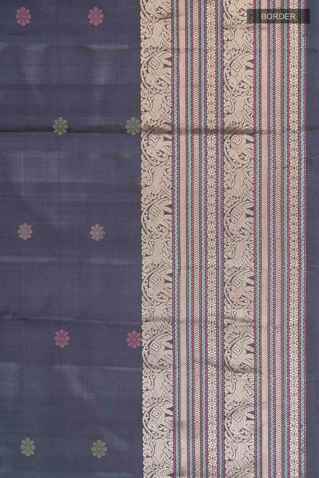 Grey Kanchipuram Silk Saree
