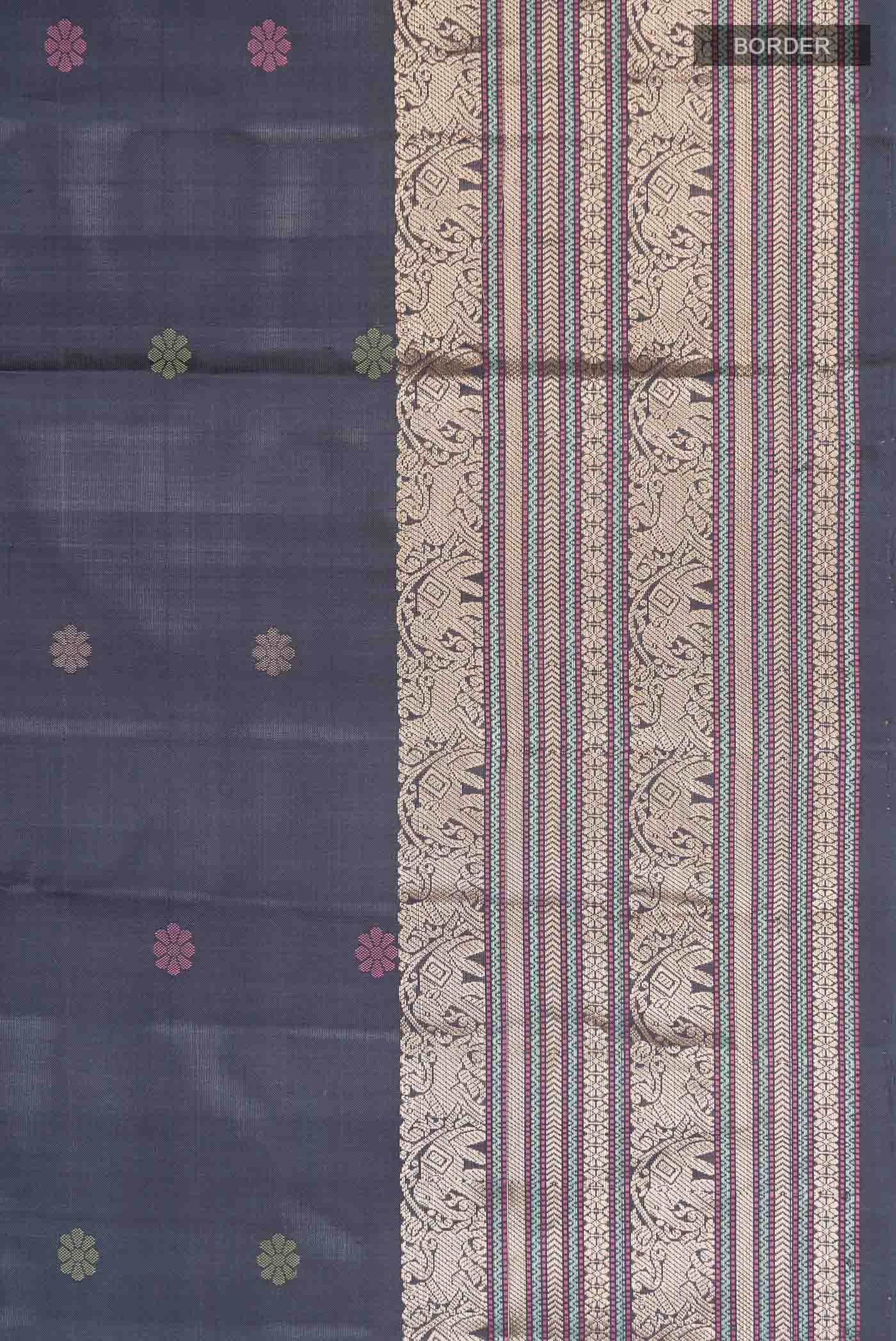 Grey Kanchipuram Silk Saree