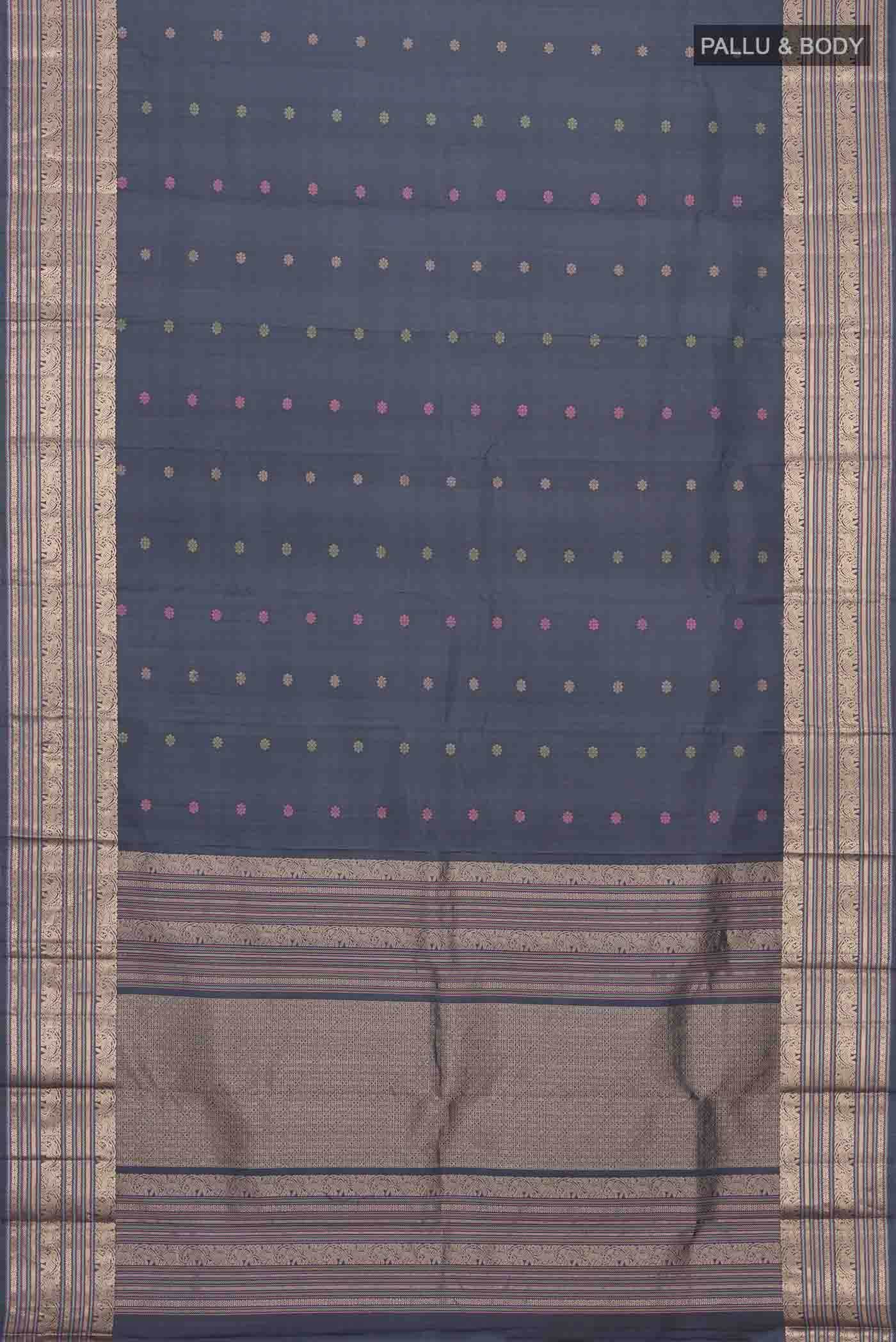 Grey Kanchipuram Silk Saree