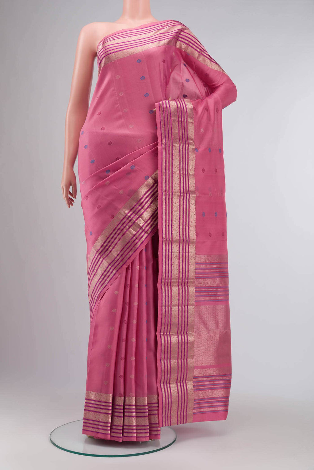 Pink Kanchipuram Silk Saree