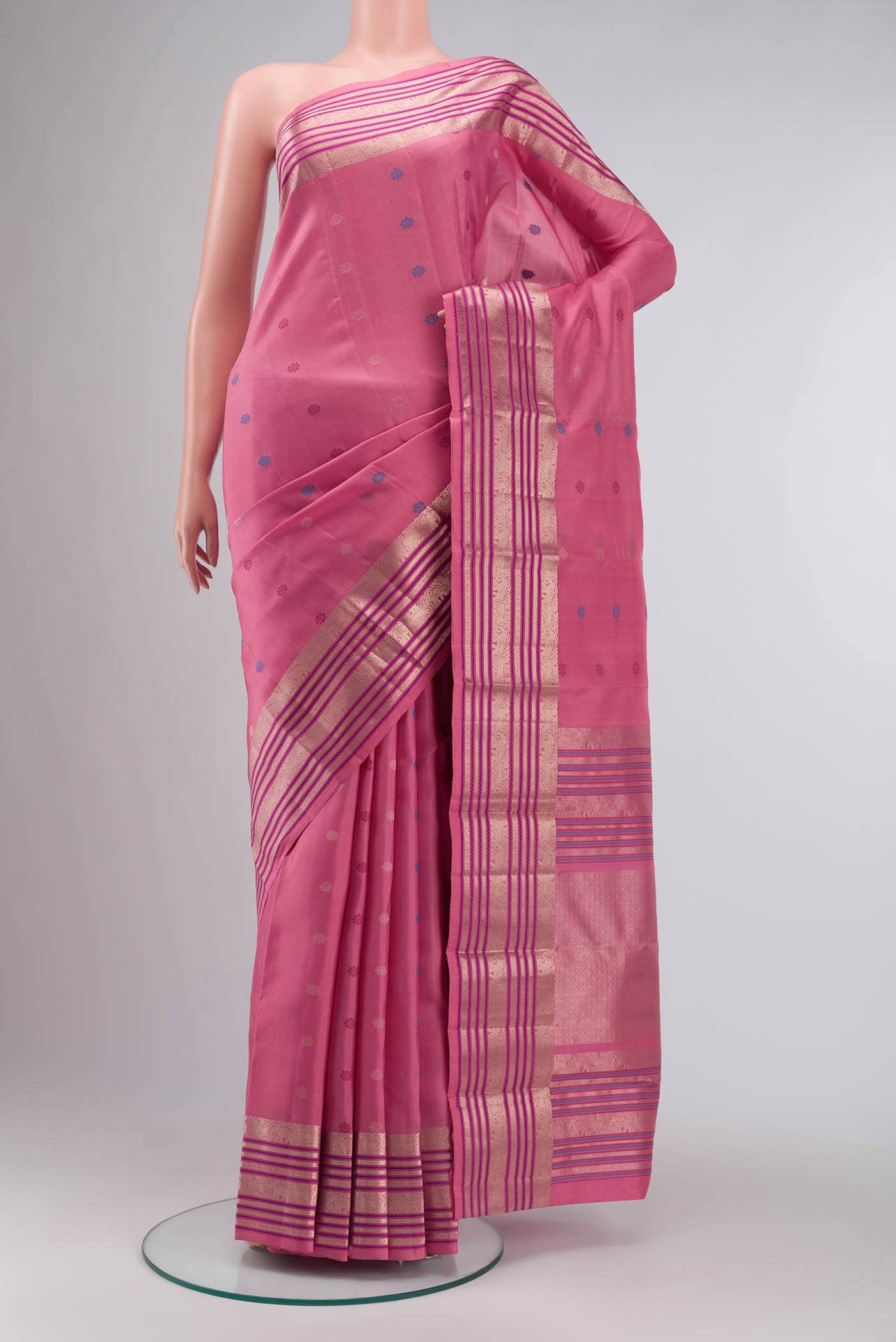 Pink Kanchipuram Silk Saree
