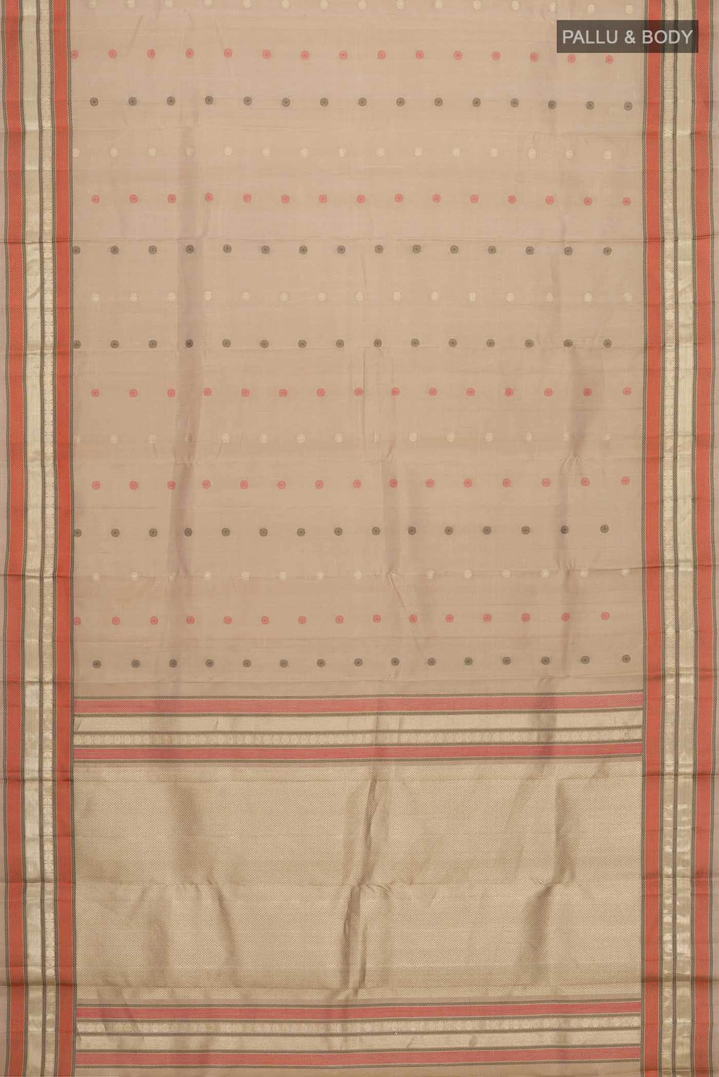 Dark Beige Kanchipuram Silk Saree