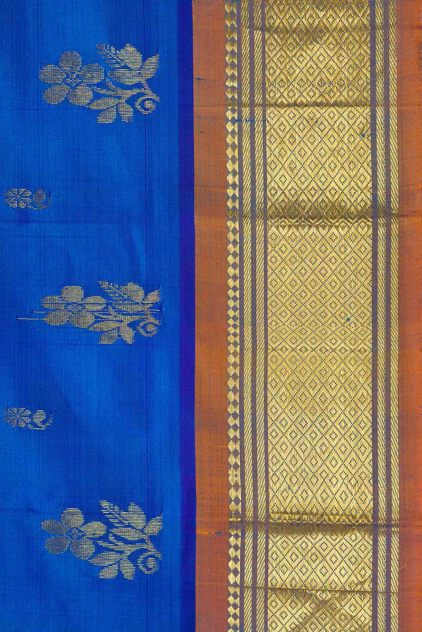 Parrot Green Dual Tone Kanchipuram Silk Saree