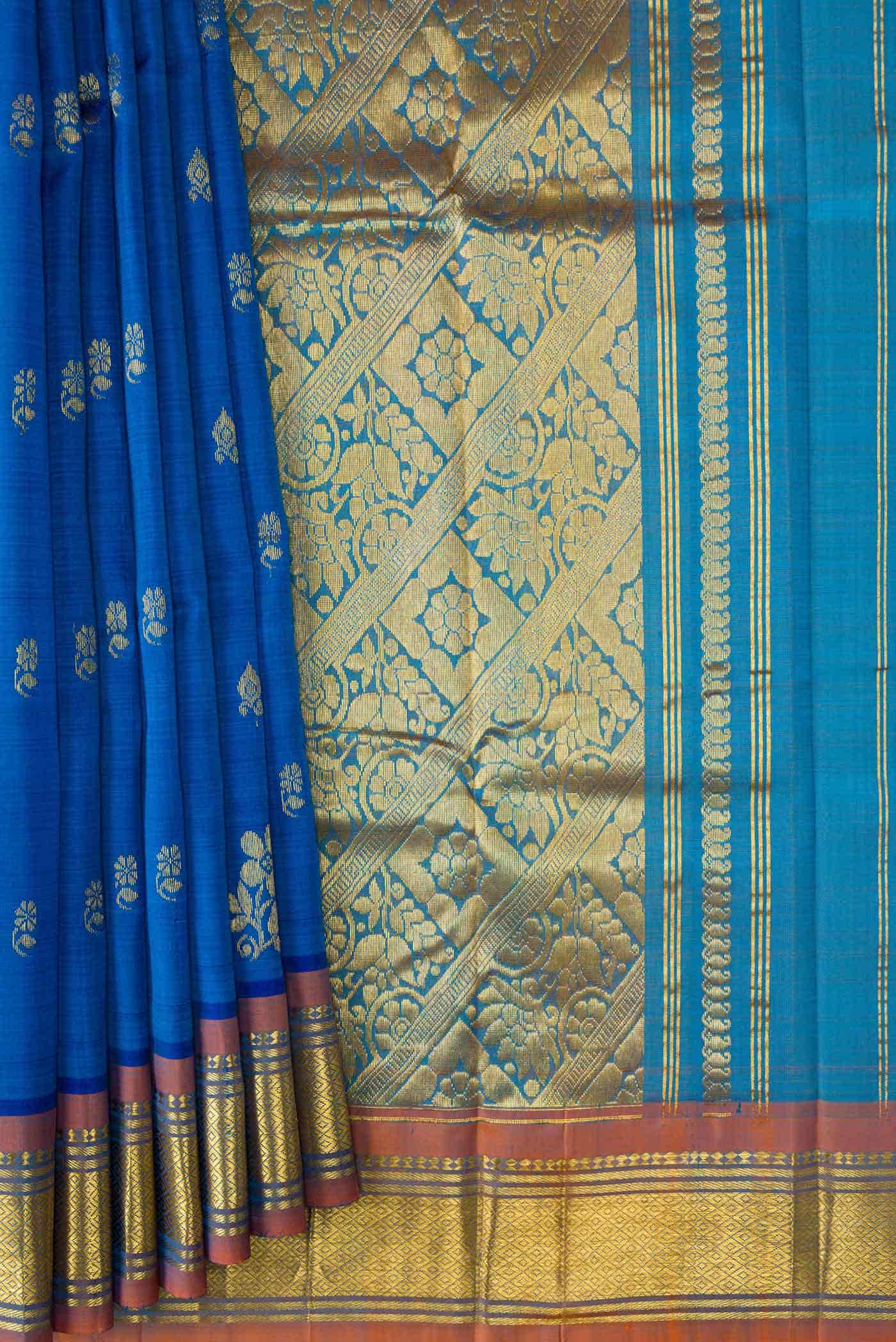 Parrot Green Dual Tone Kanchipuram Silk Saree