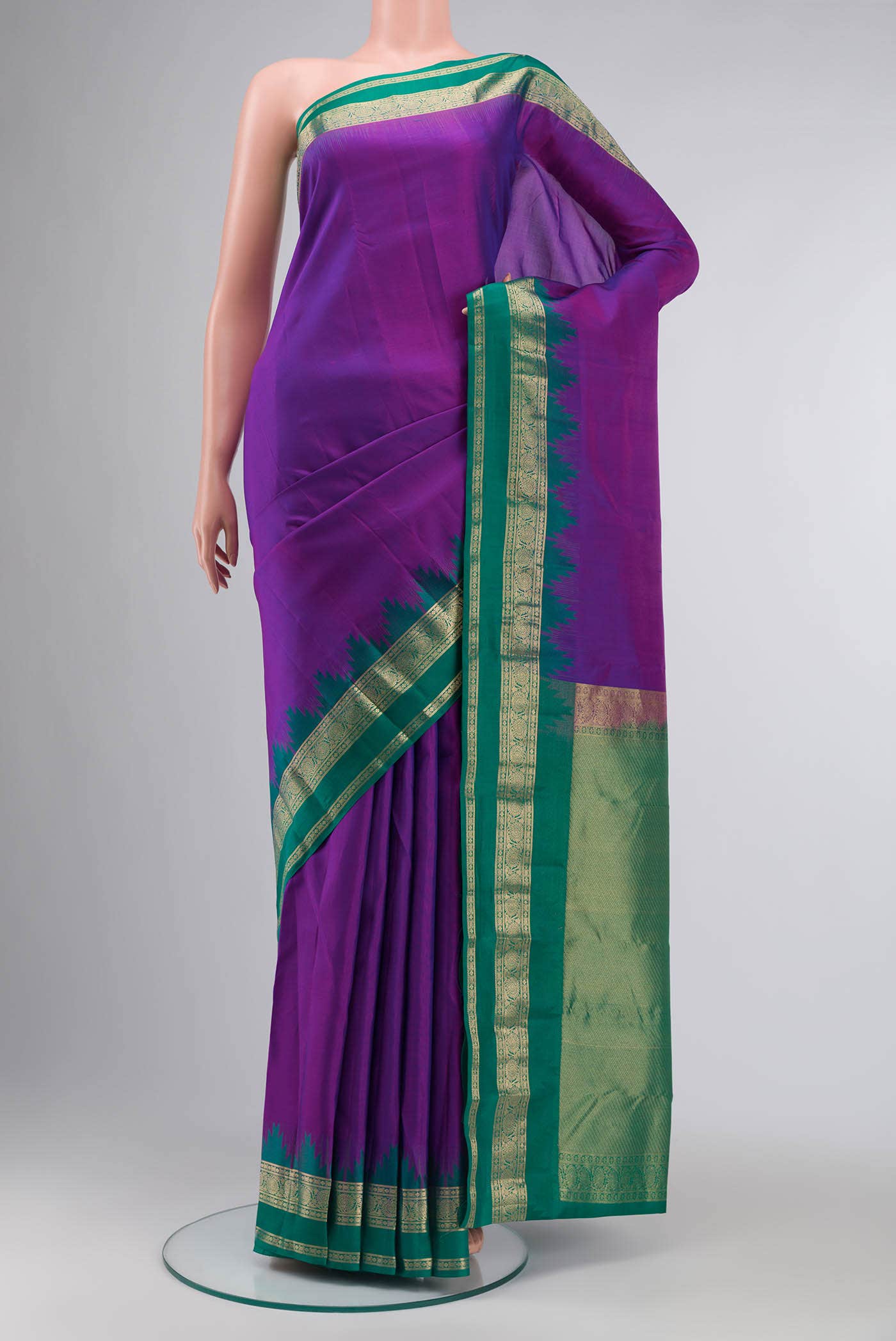 Purple Kanchipuram Silk Saree