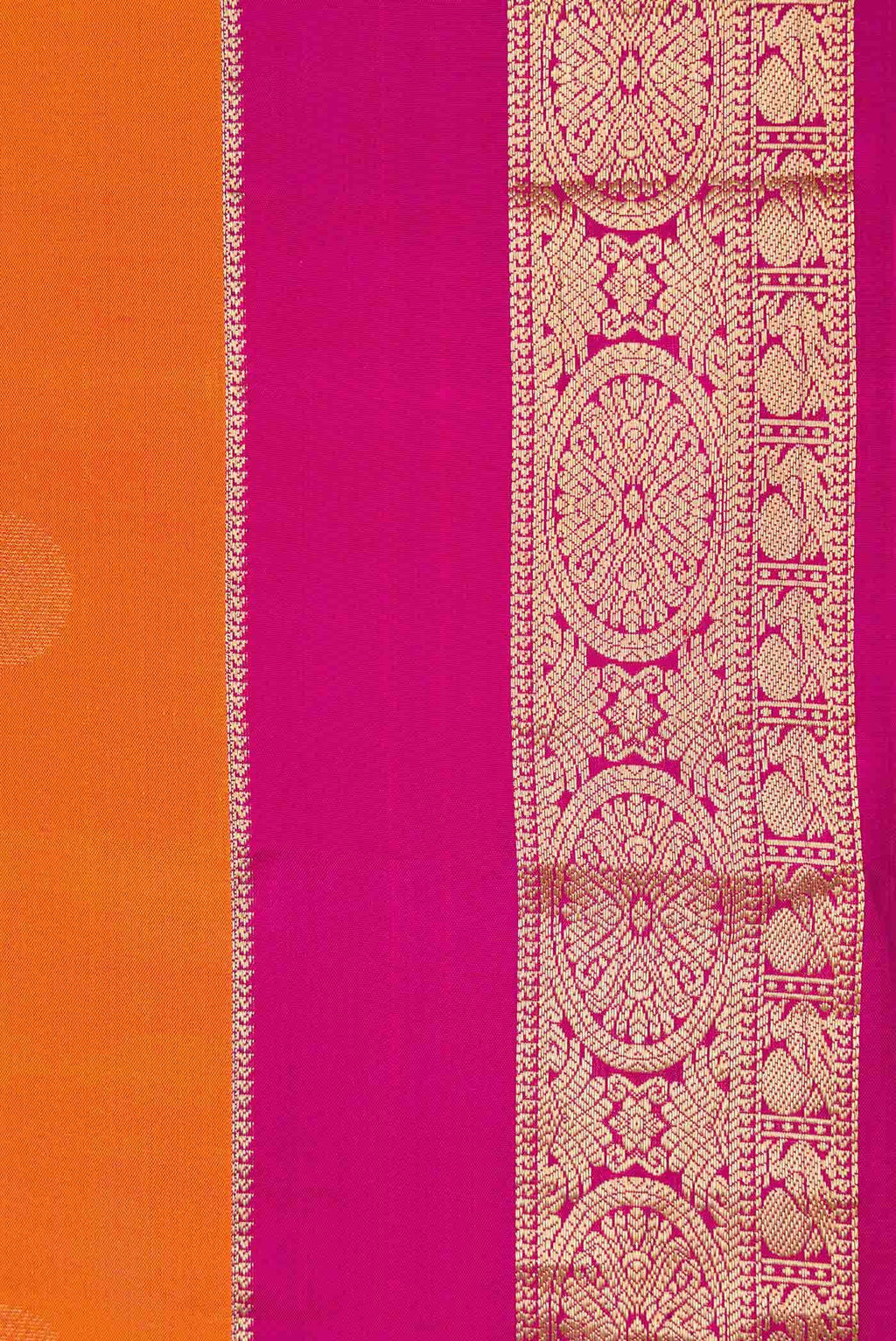 Orange Dual Tone Kanchipuram Silk Saree