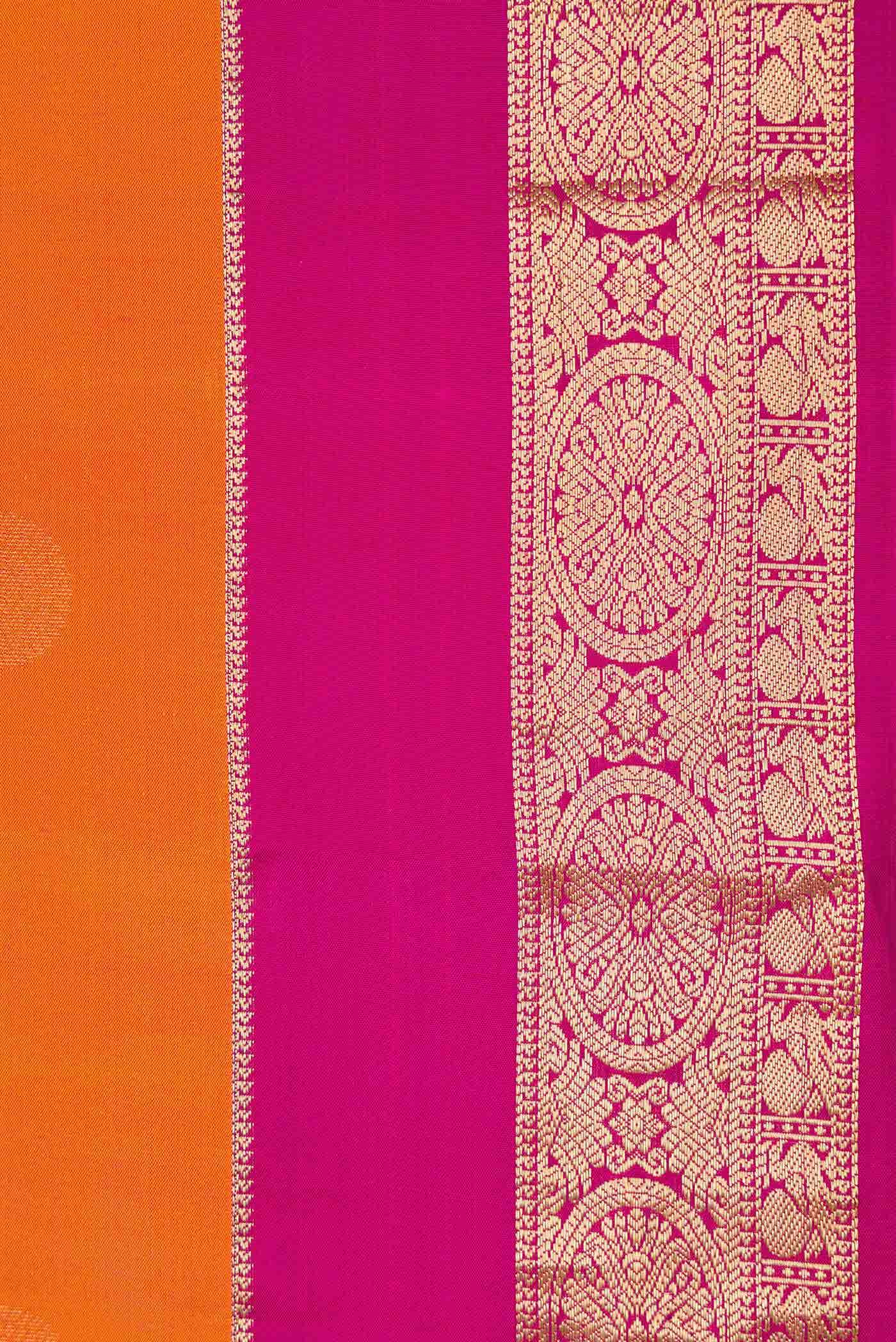 Orange Dual Tone Kanchipuram Silk Saree
