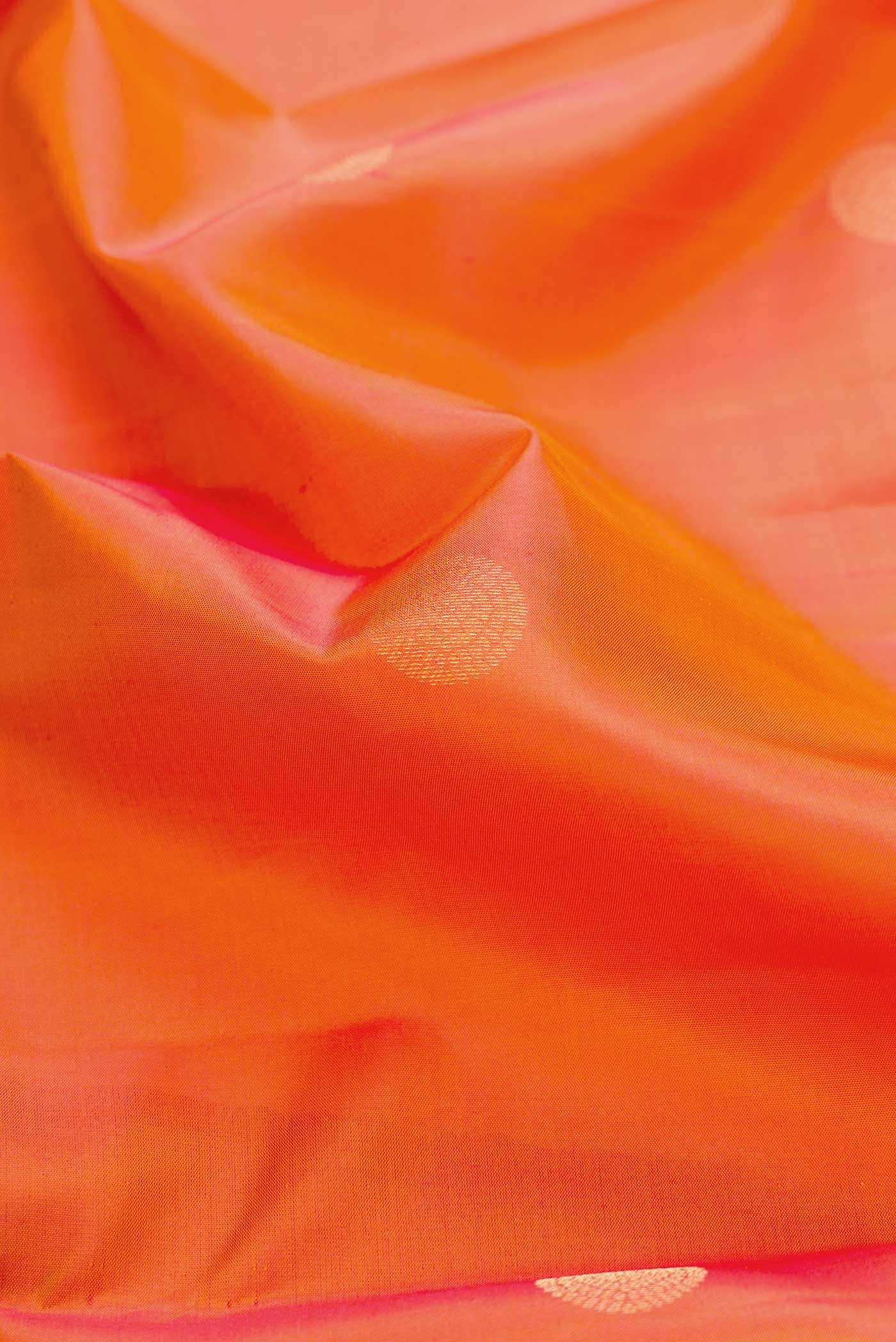 Orange Dual Tone Kanchipuram Silk Saree
