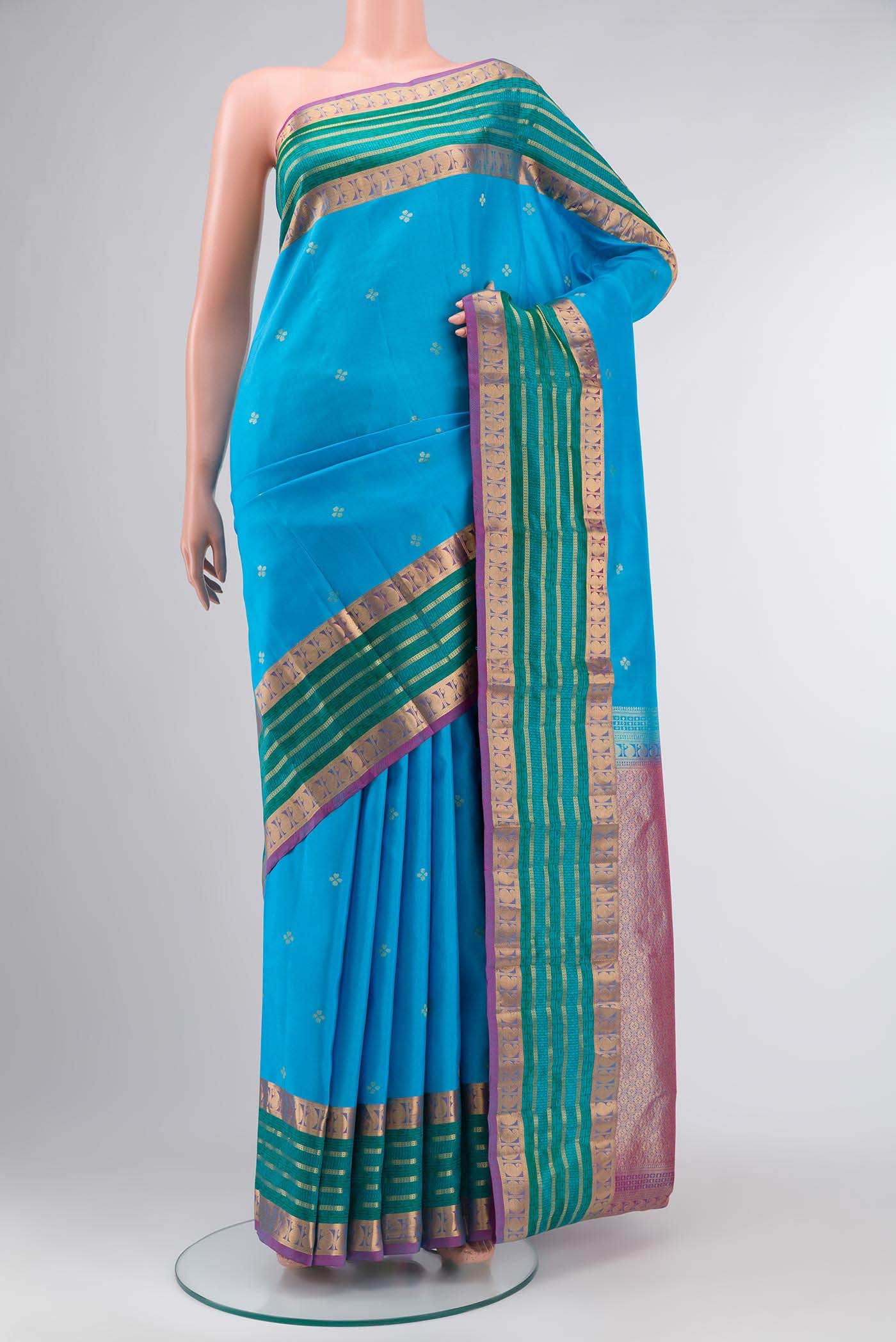 Blue Kanchipuram Silk Saree