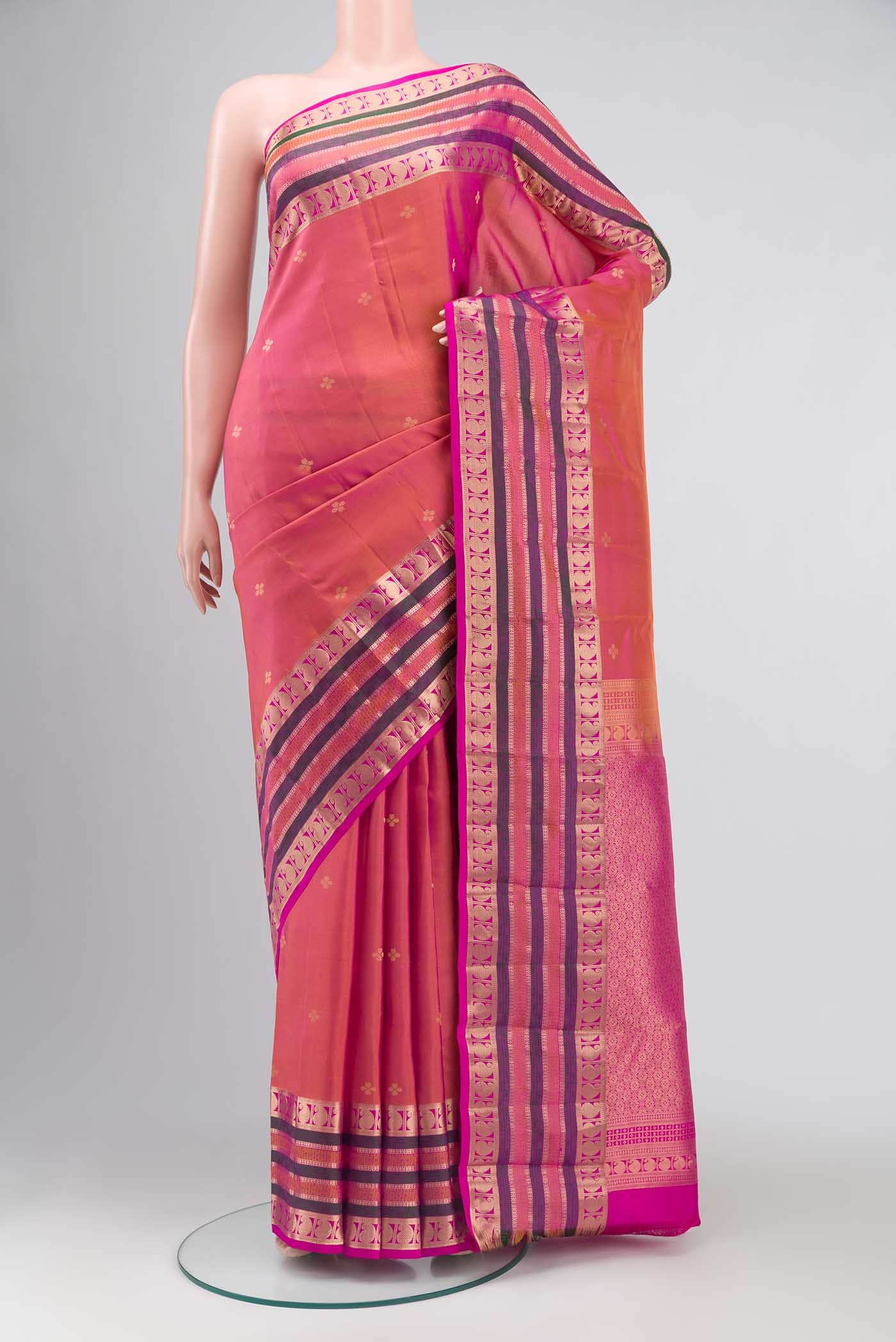 Orange Kanchipuram Silk Saree