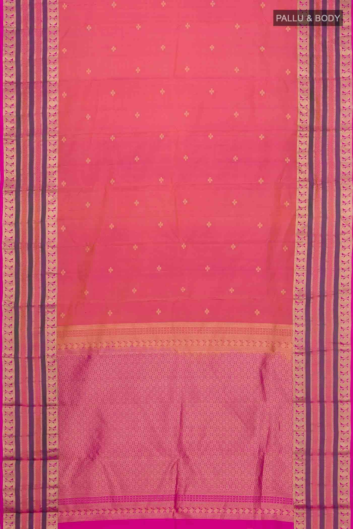 Orange Kanchipuram Silk Saree