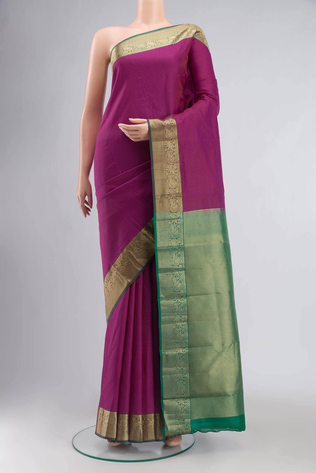 Light Magenta Kanchipuram Silk Saree