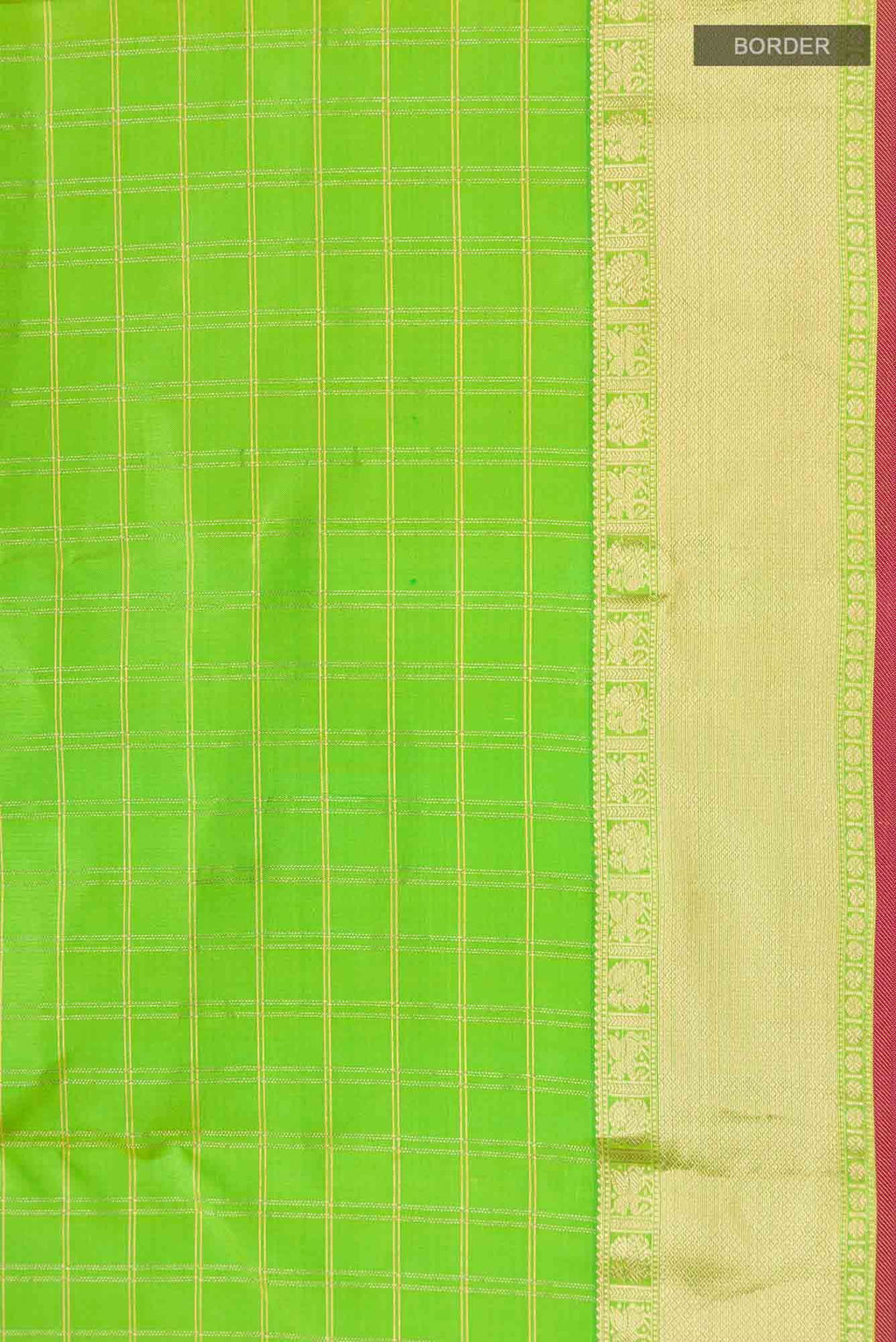 Parrot Green Kanchipuram Silk Saree