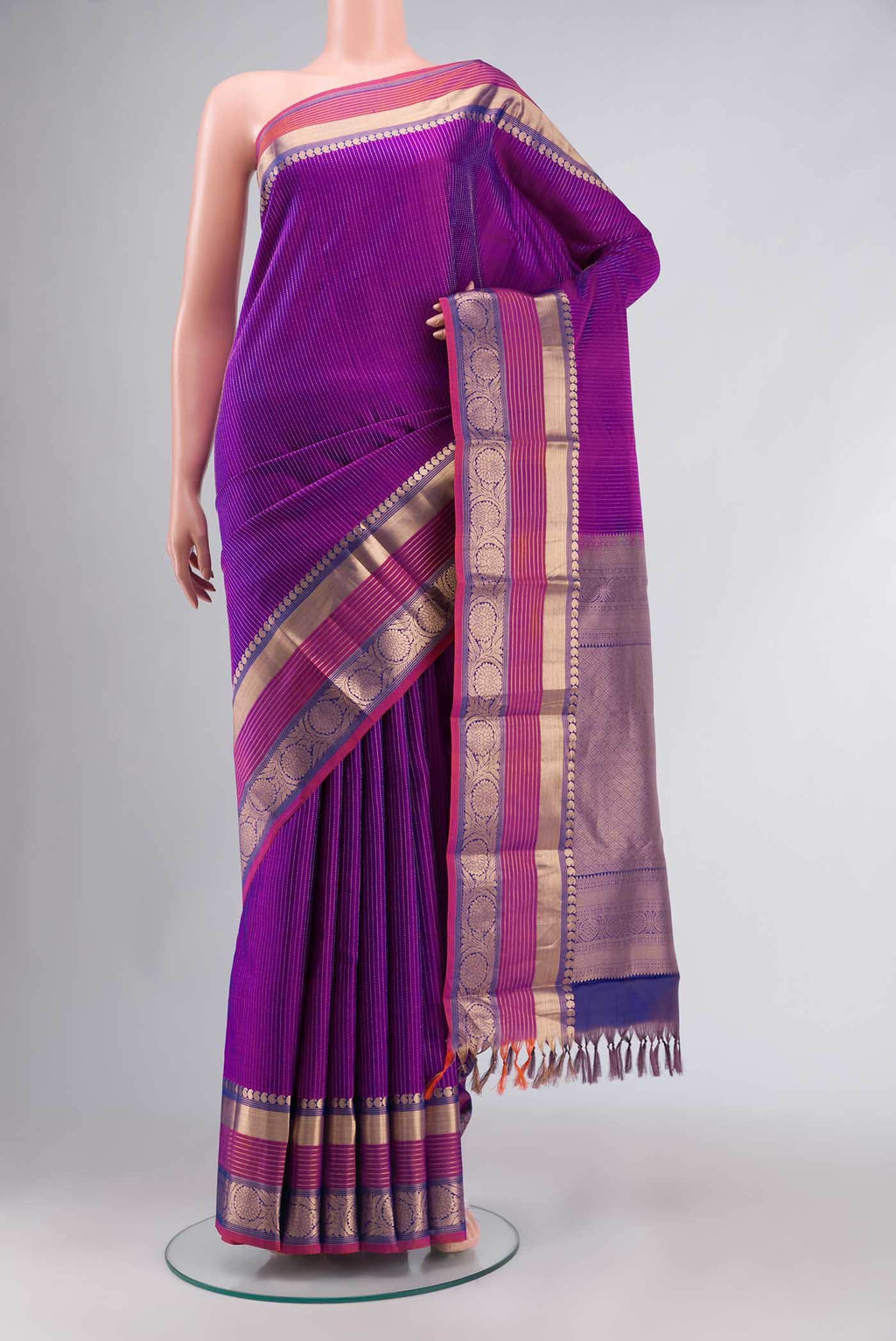 Purple Kanchipuram Silk Saree