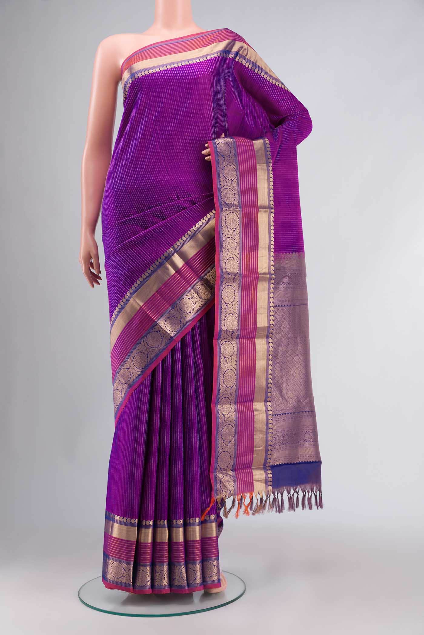 Purple Kanchipuram Silk Saree