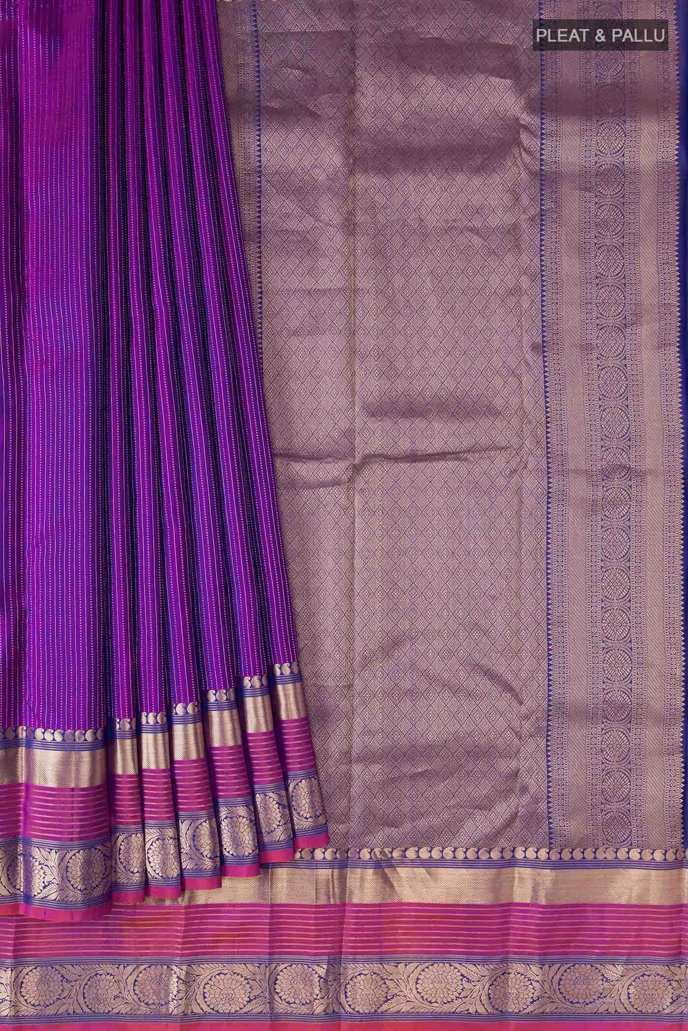 Purple Kanchipuram Silk Saree