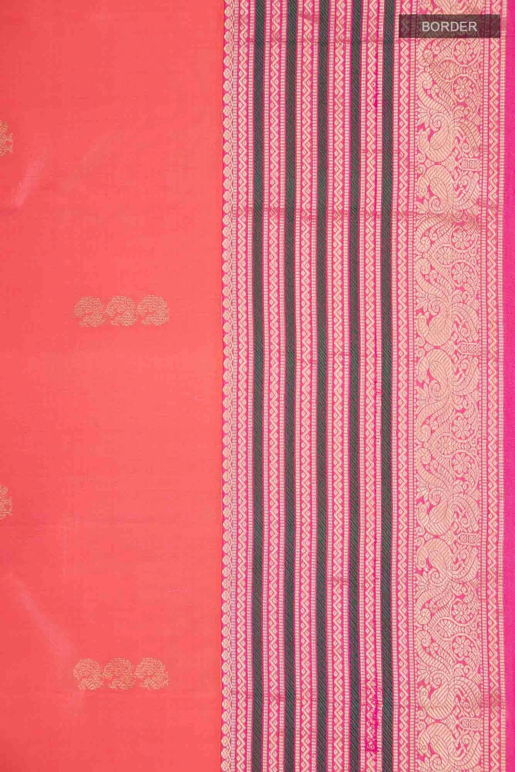 Orange Dual Tone Kanchipuram Silk Saree
