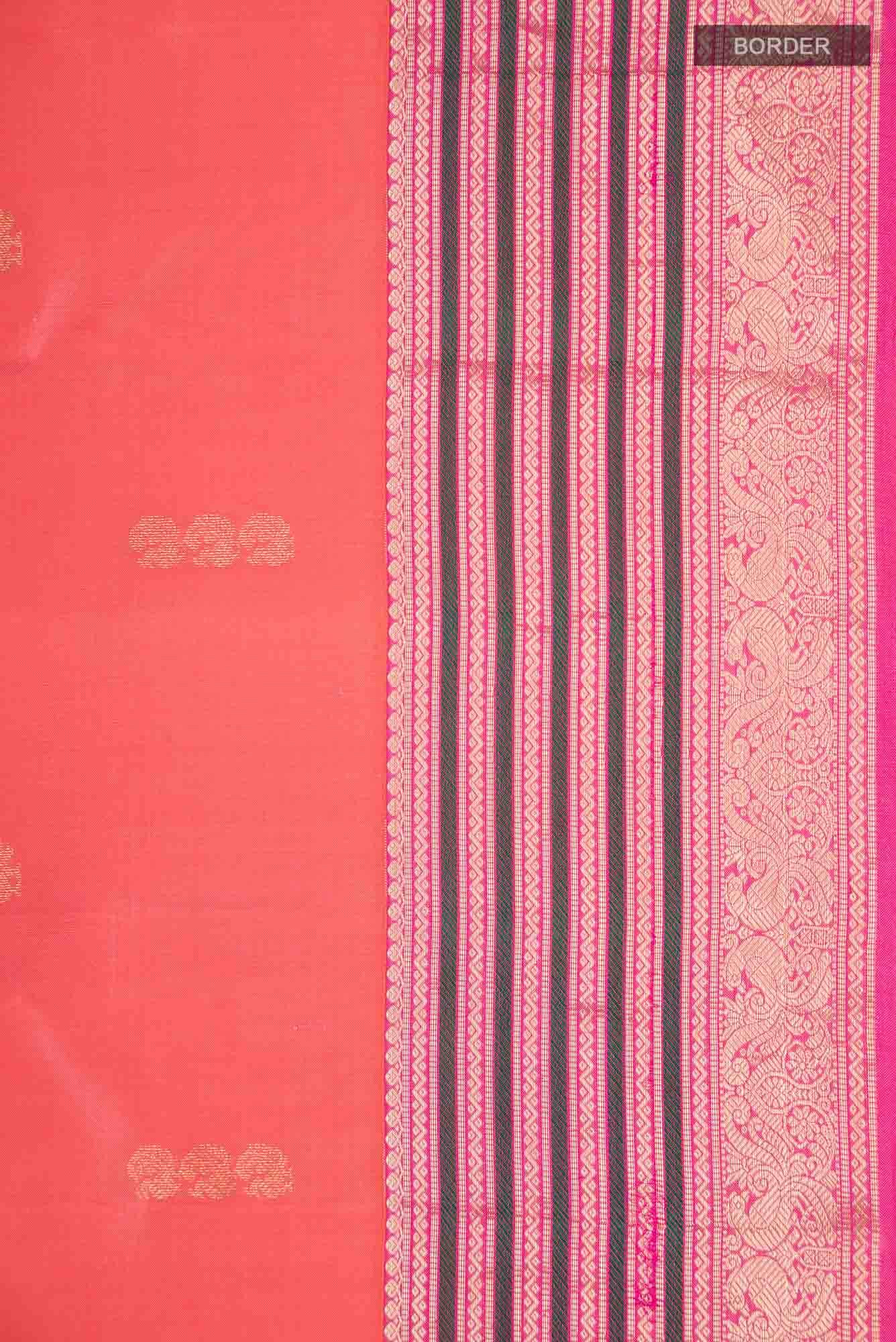 Orange Dual Tone Kanchipuram Silk Saree