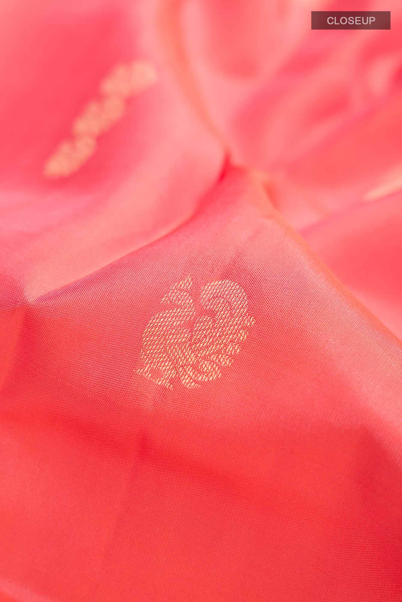 Orange Dual Tone Kanchipuram Silk Saree