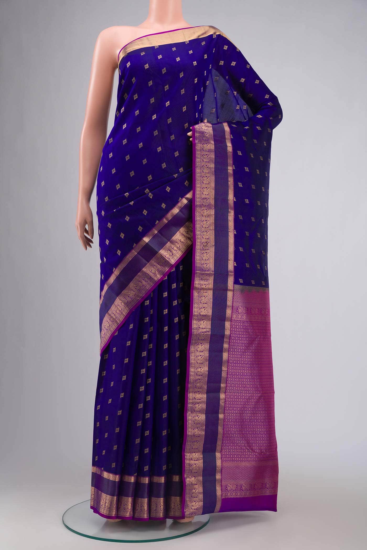 Blue Kanchipuram Silk Saree