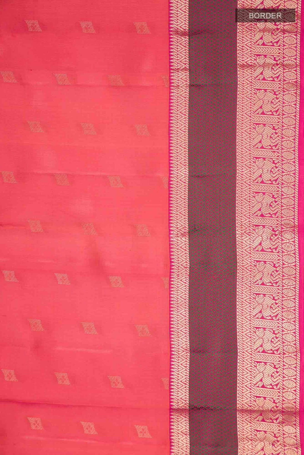 Orange with Pink Dual Tone Kanchipuram Silk Saree