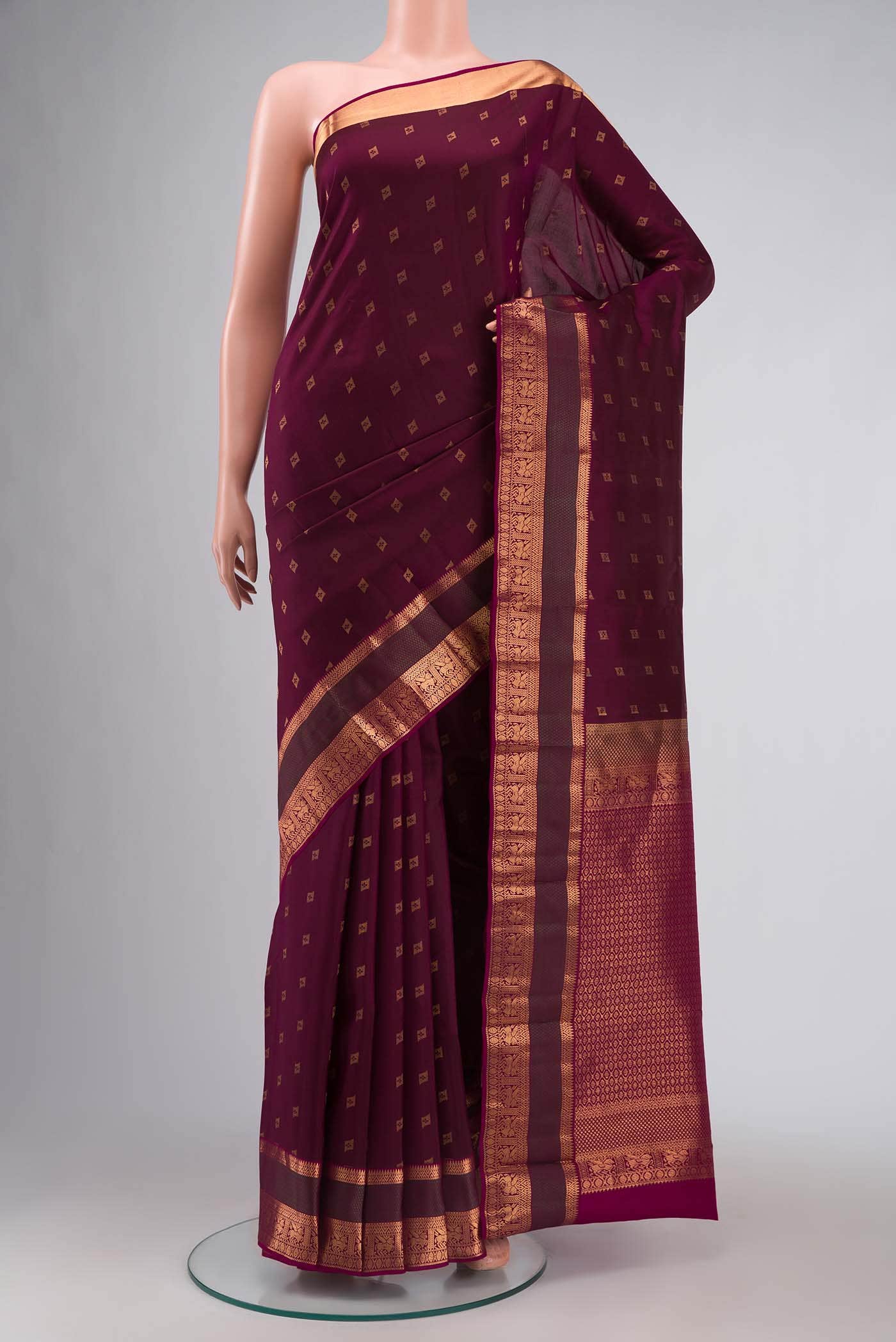 Purple Kanchipuram Silk Saree