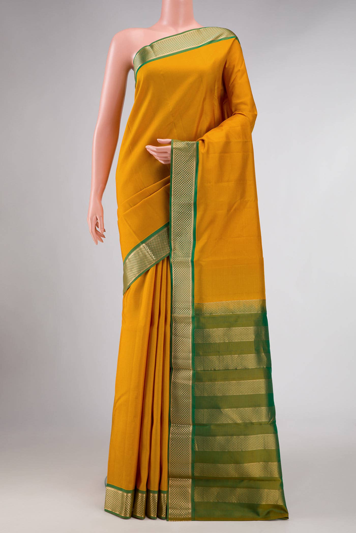 Mustard Dual Tone Soft Silk Saree